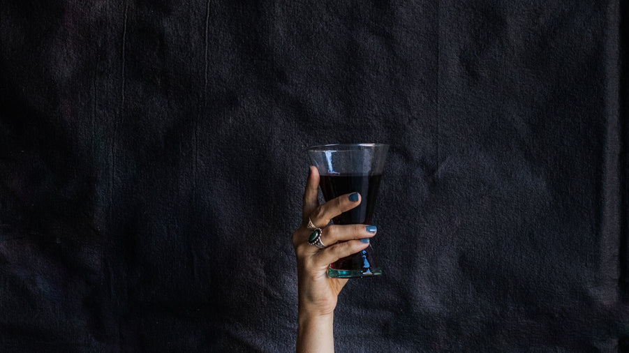woman holding glass