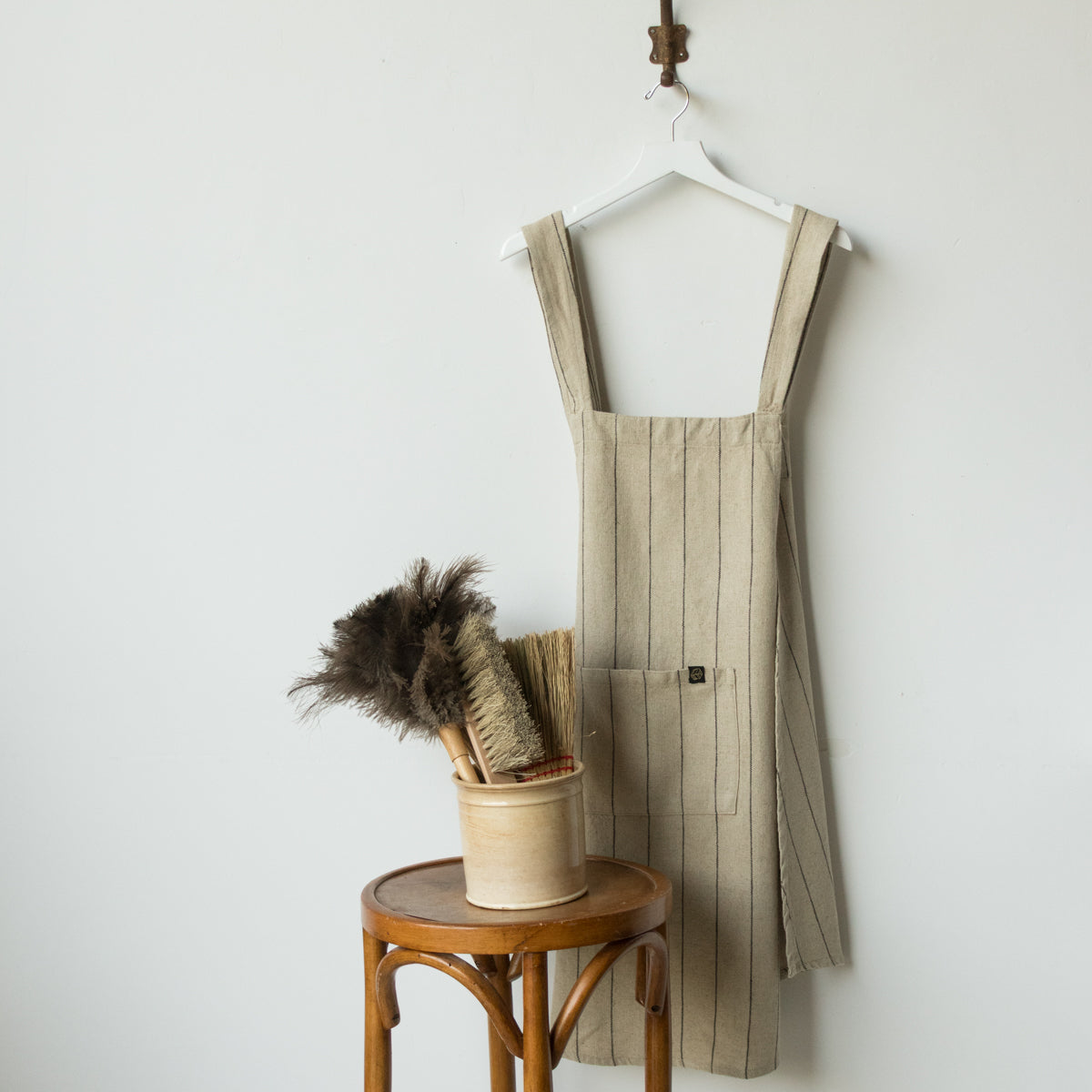 Calvi Linen Japanese Apron - elsie green