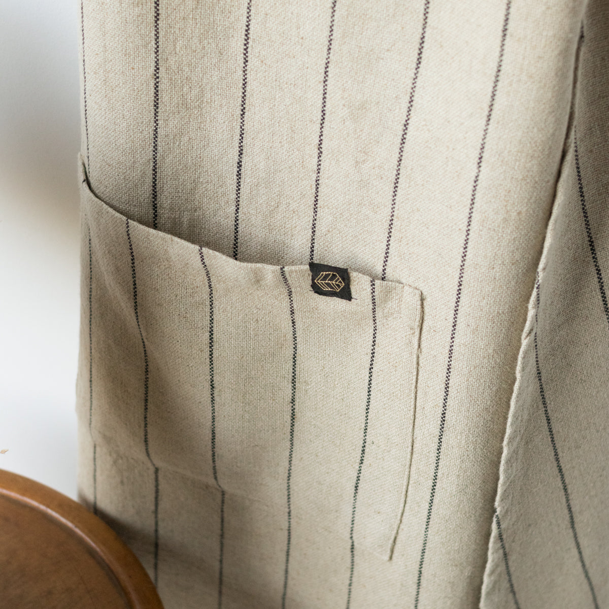 Calvi Linen Japanese Apron - elsie green