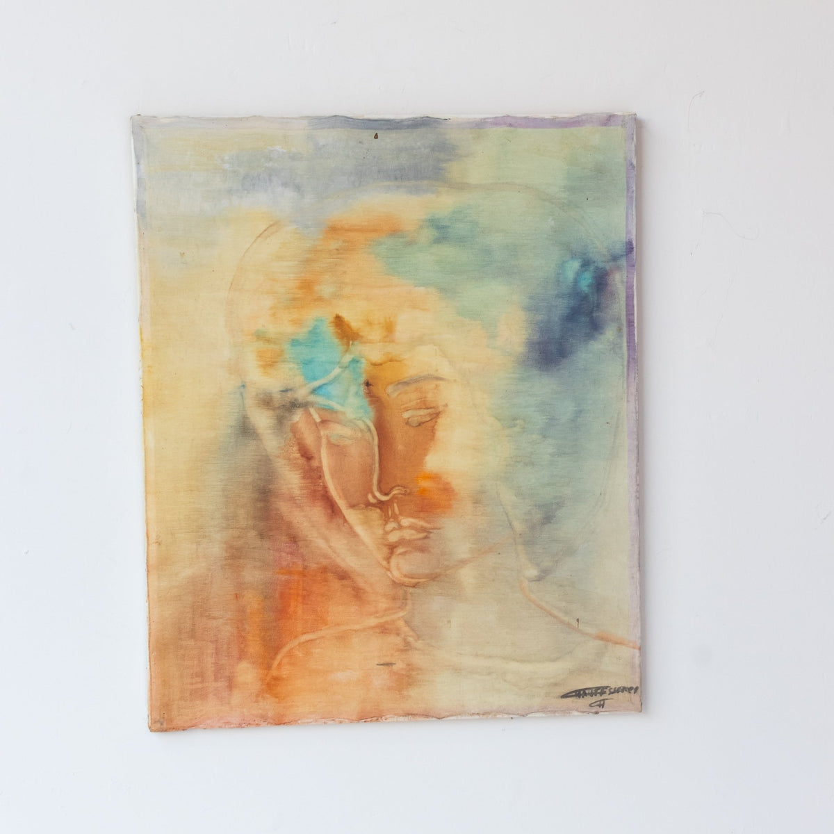 Abstract Portrait Oil Painting - elsie green - art