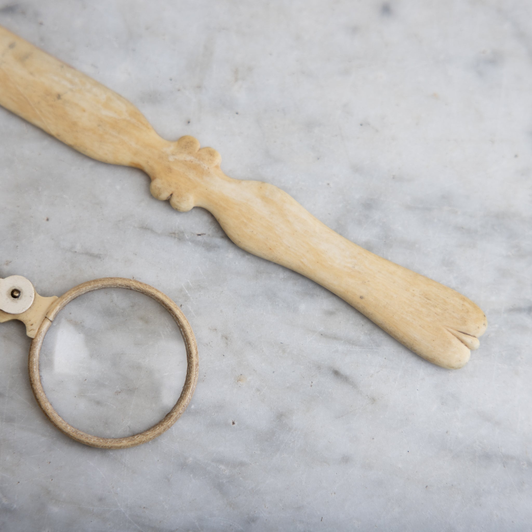 Antique Bone Letter Opener & Magnifying Glass - elsie green - decor