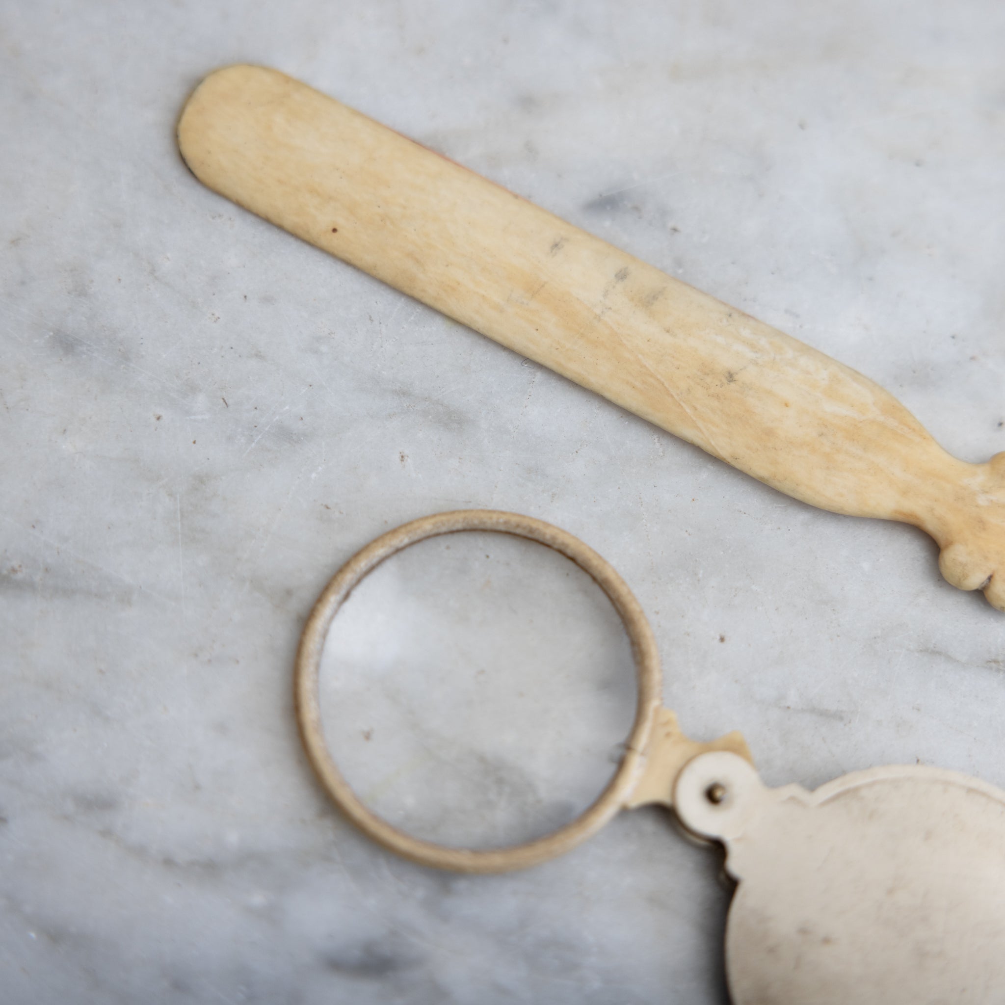 Antique Bone Letter Opener & Magnifying Glass - elsie green - decor