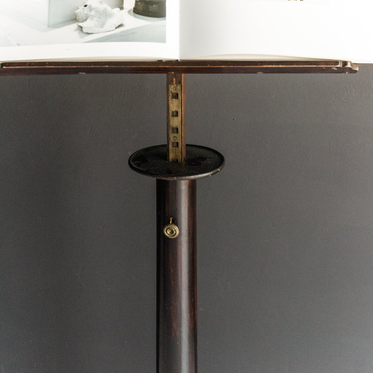 Antique Book Stand With Brass Candlesticks - elsie green - furniture