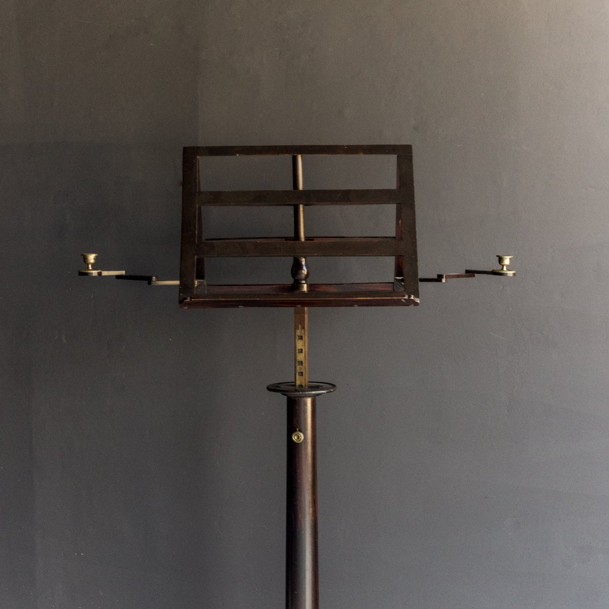 Antique Book Stand With Brass Candlesticks - elsie green - furniture
