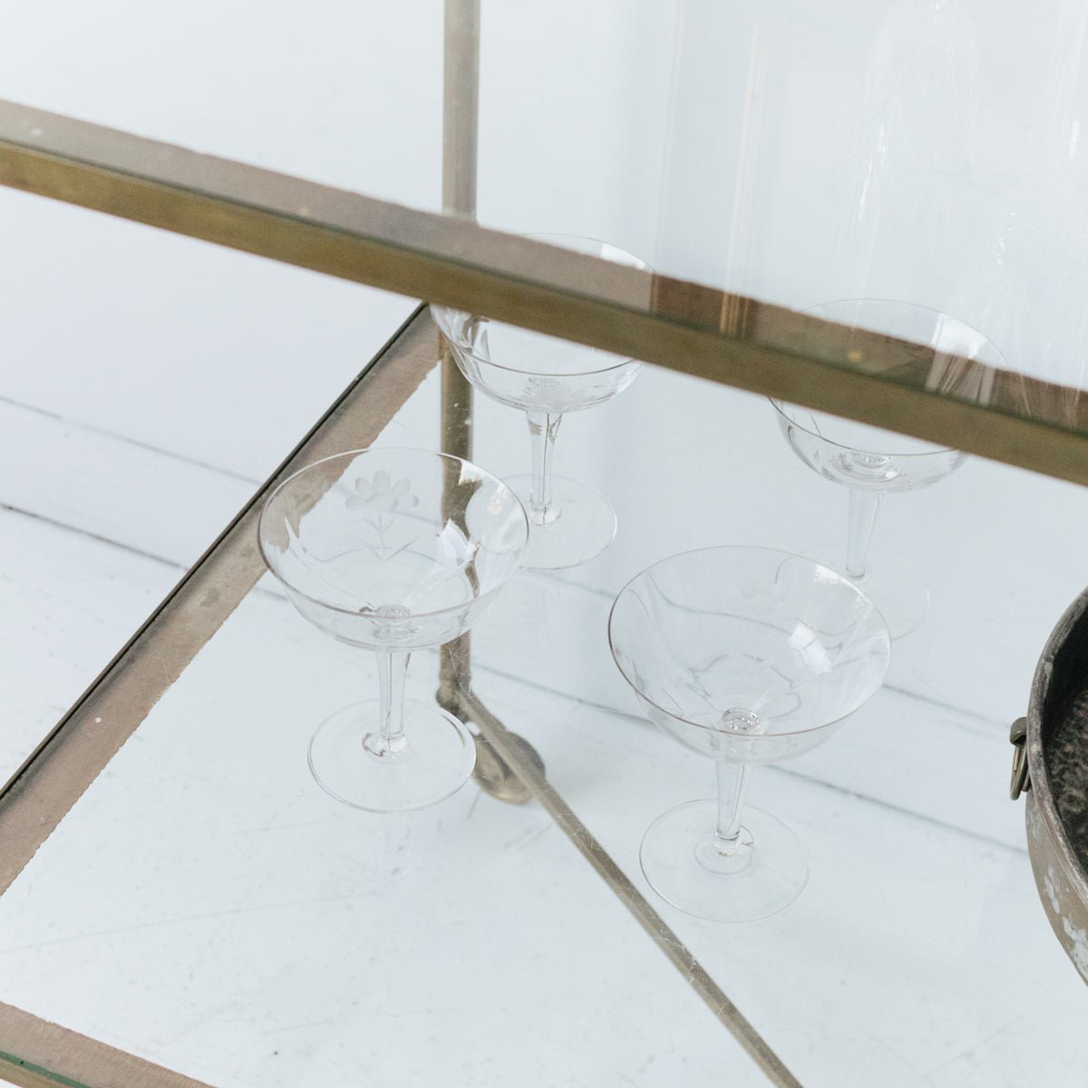 Antique Brass Side Table - elsie green - furniture