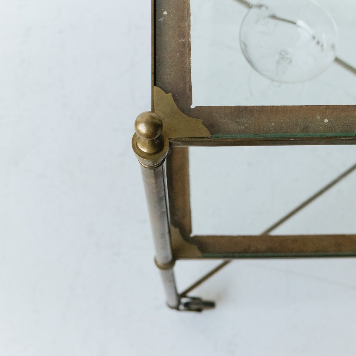 Antique Brass Side Table - elsie green - furniture