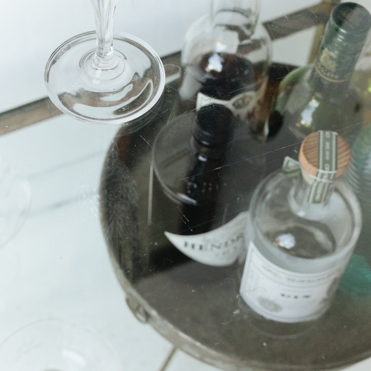 Antique Brass Side Table - elsie green - furniture