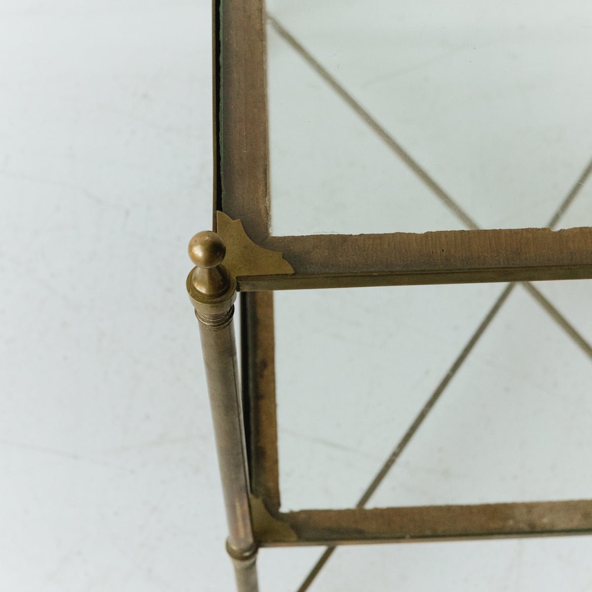 Antique Brass Side Table - elsie green - furniture