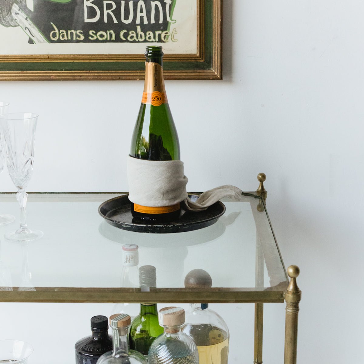 Antique Brass Side Table - elsie green - furniture