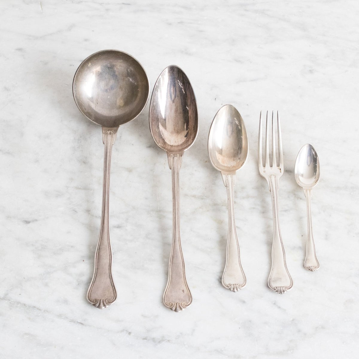 Antique Christofle Flatware Set Of 37 Pieces - elsie green - the french kitchen