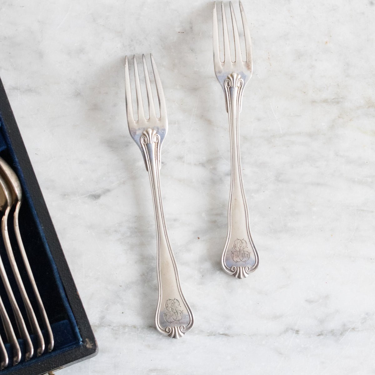 Antique Christofle Flatware Set Of 37 Pieces - elsie green - the french kitchen