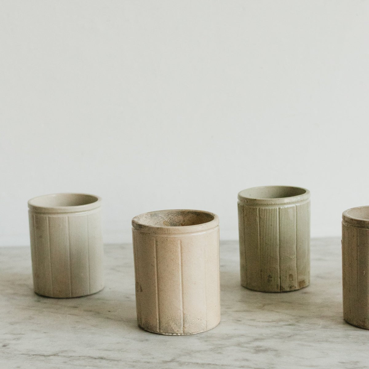 Antique Confiture Crocks Set of 5 - elsie green - the french kitchen