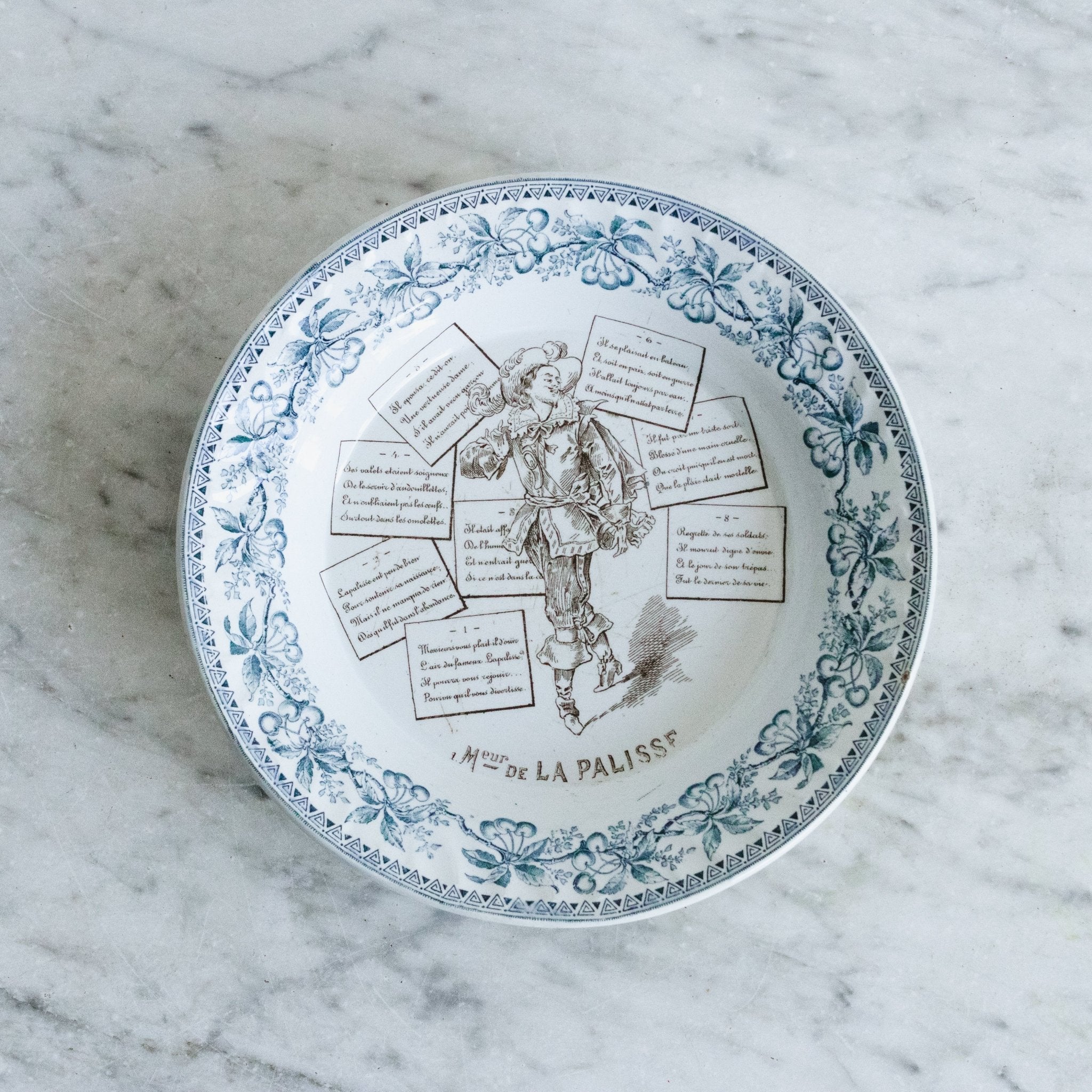 Antique Conversation Plate | Meur De La Palisse - elsie green - The French Kitchen