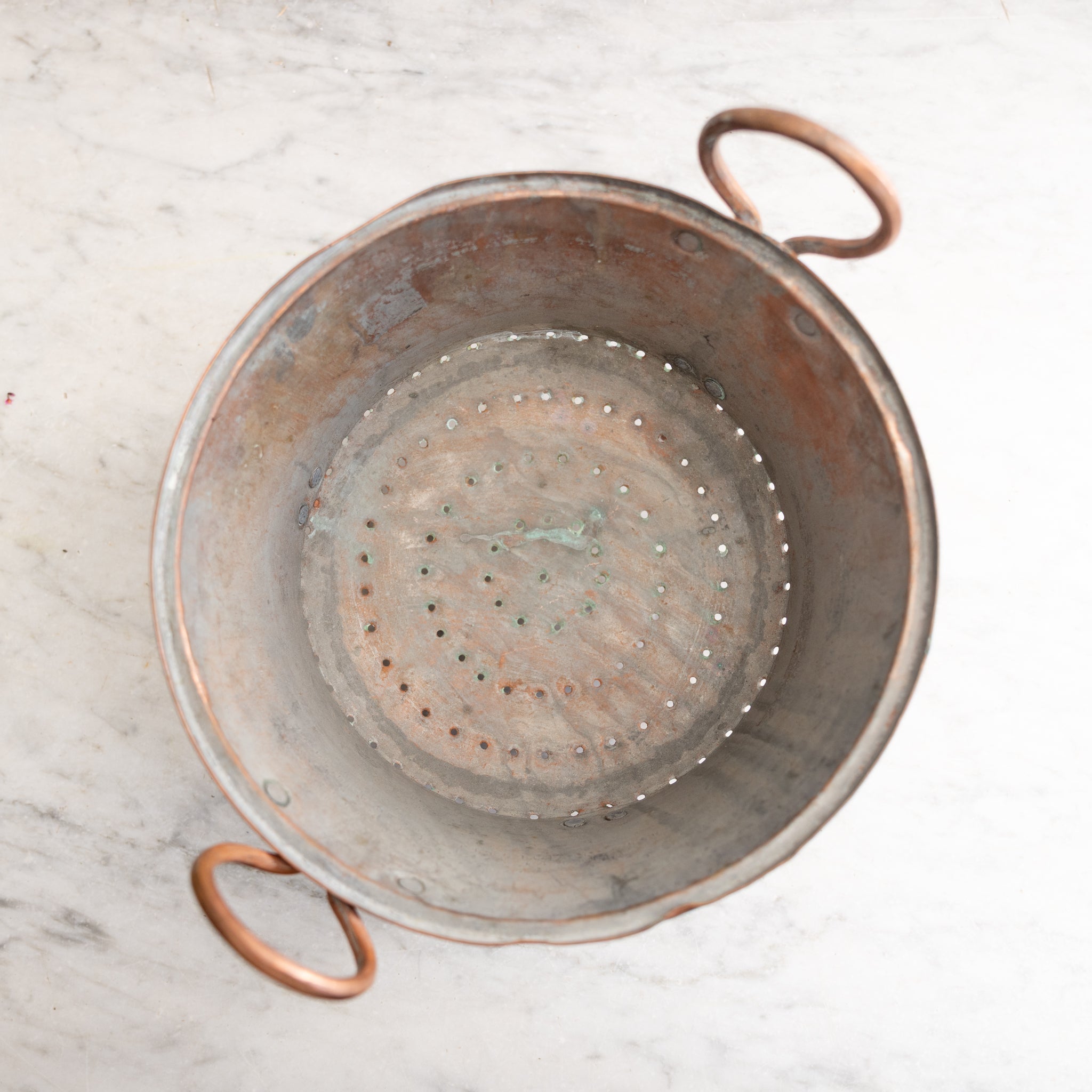 Antique Copper Colander - elsie green - the french kitchen