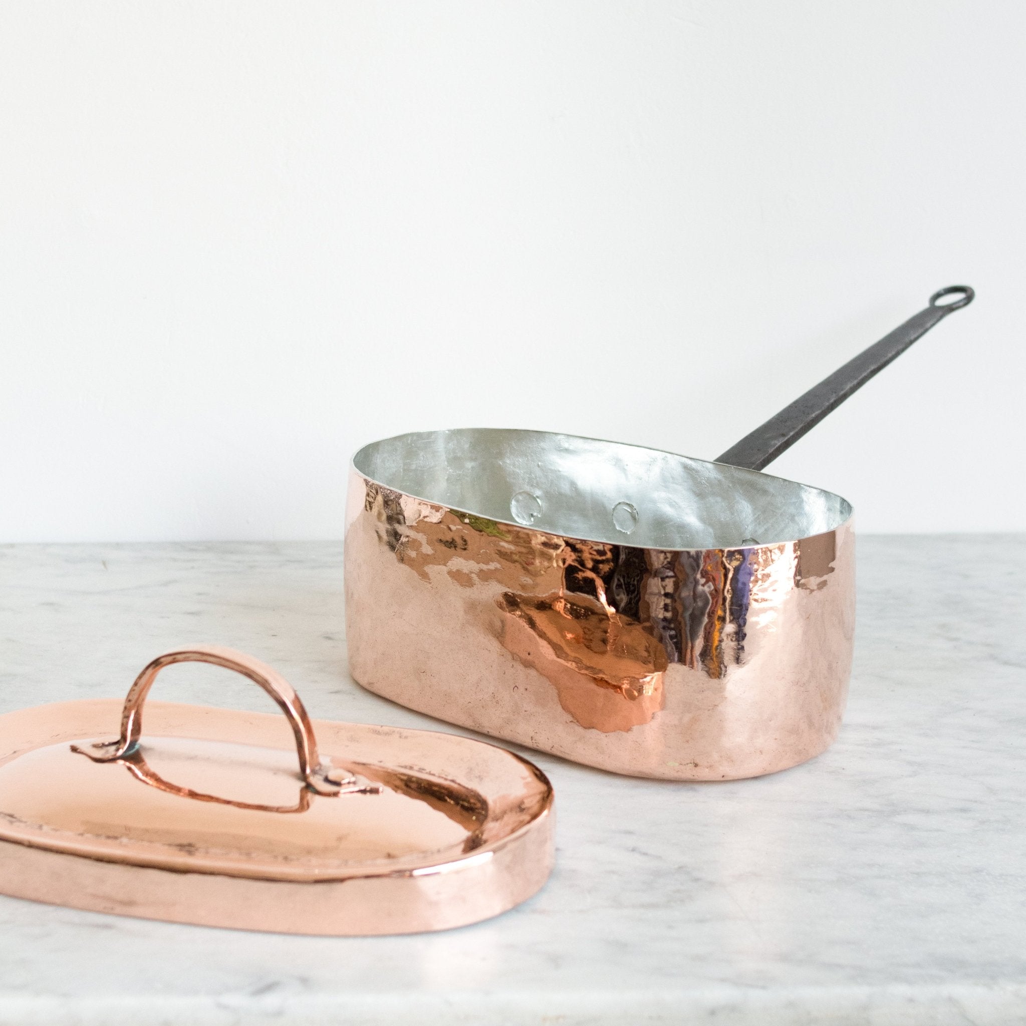 Antique Copper Pot With Lid - elsie green - the french kitchen