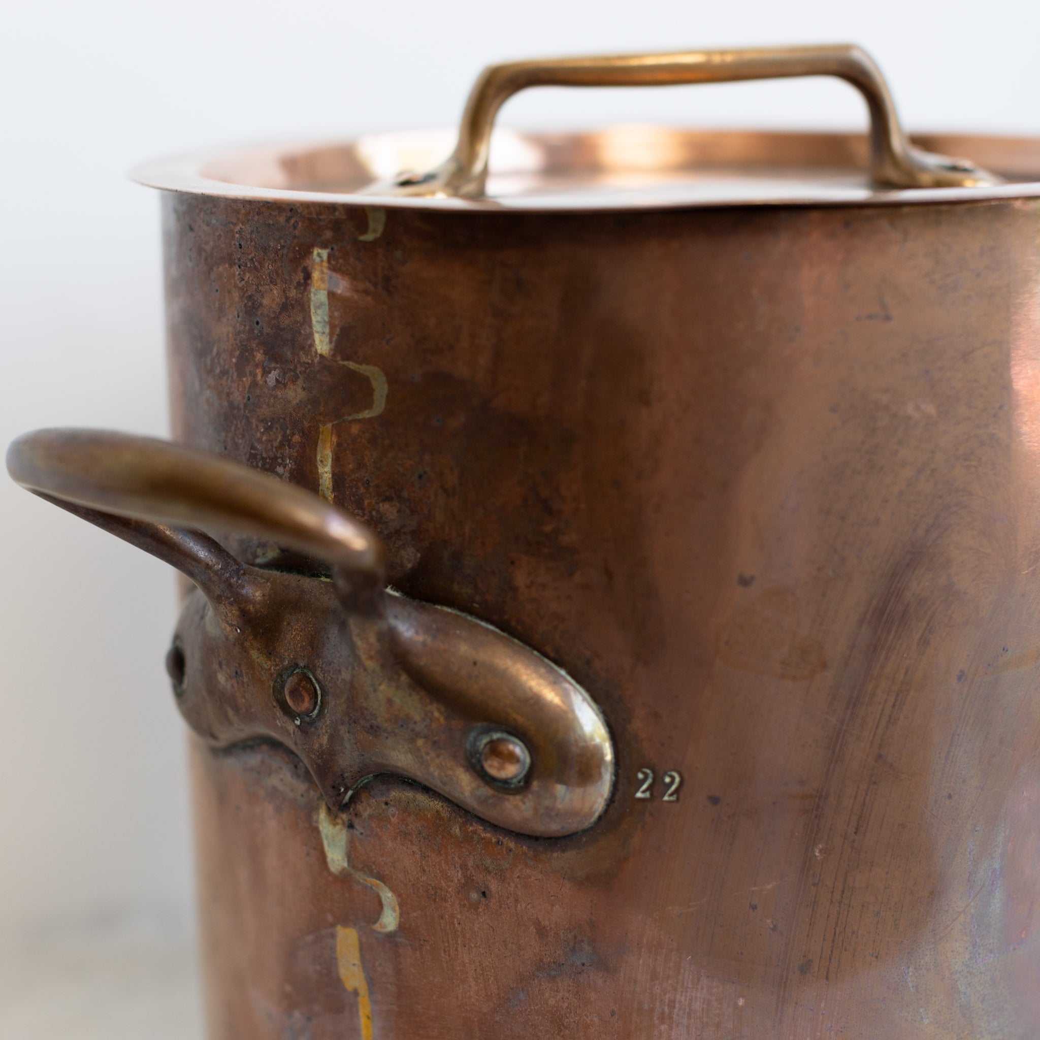 Antique Copper Stock Pot - elsie green - the french kitchen