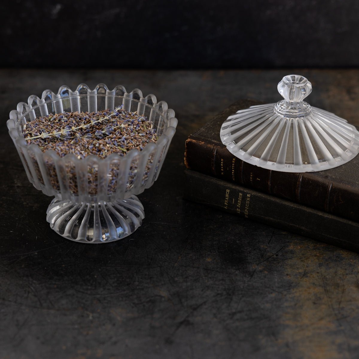 Antique Glass Candy Jar - elsie green - decor