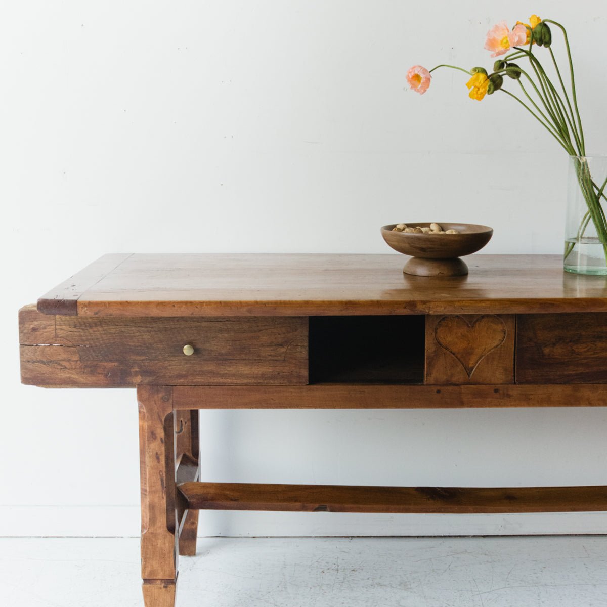 Antique Hand Carved Heart Island - elsie green - furniture