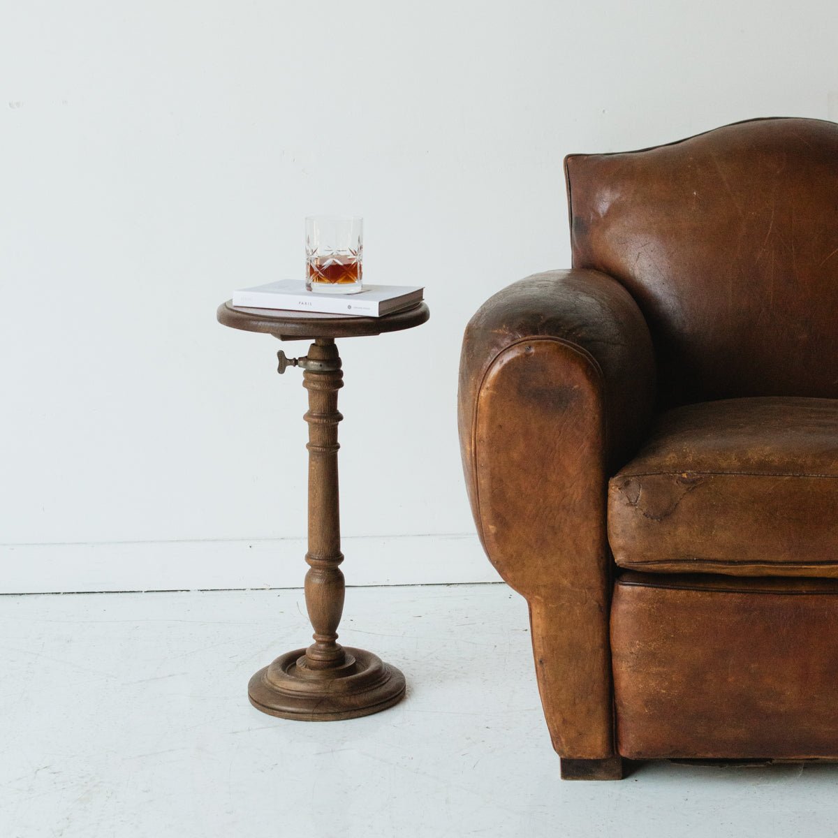 Antique Leather Club Chair - elsie green - furniture