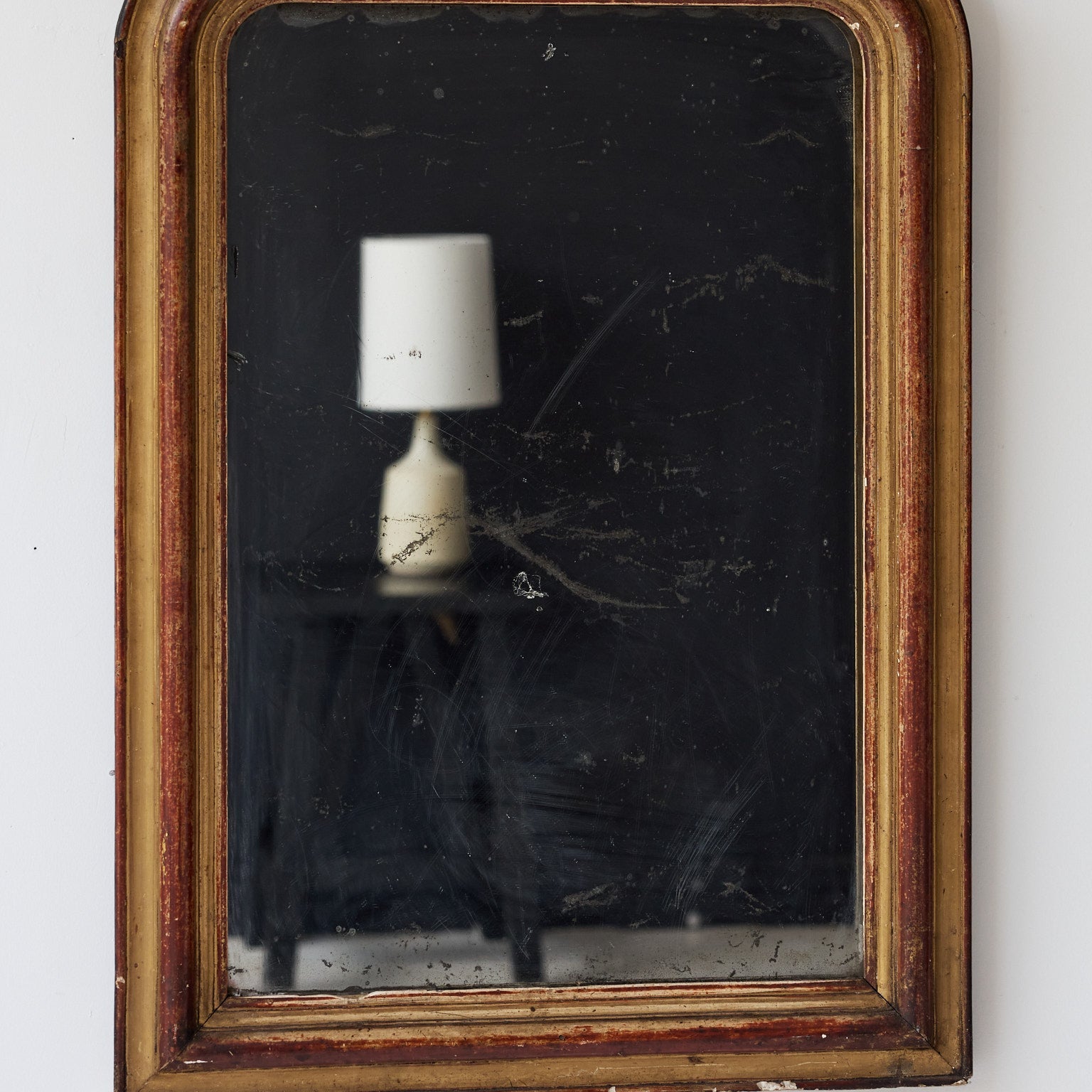 Antique Louis Philippe Mirror with Red Clay Bole | 23.5 x 30.25 - elsie green - decor