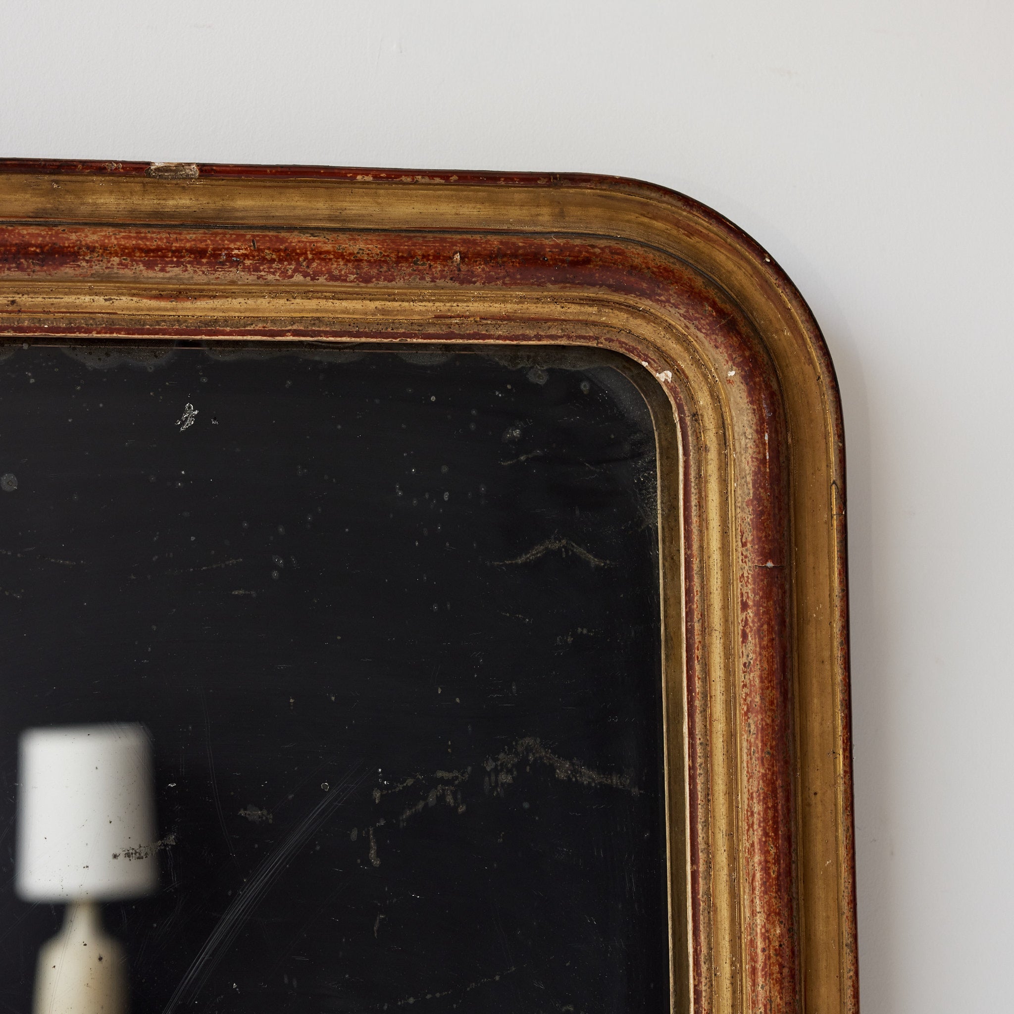 Antique Louis Philippe Mirror with Red Clay Bole | 23.5 x 30.25 - elsie green - decor