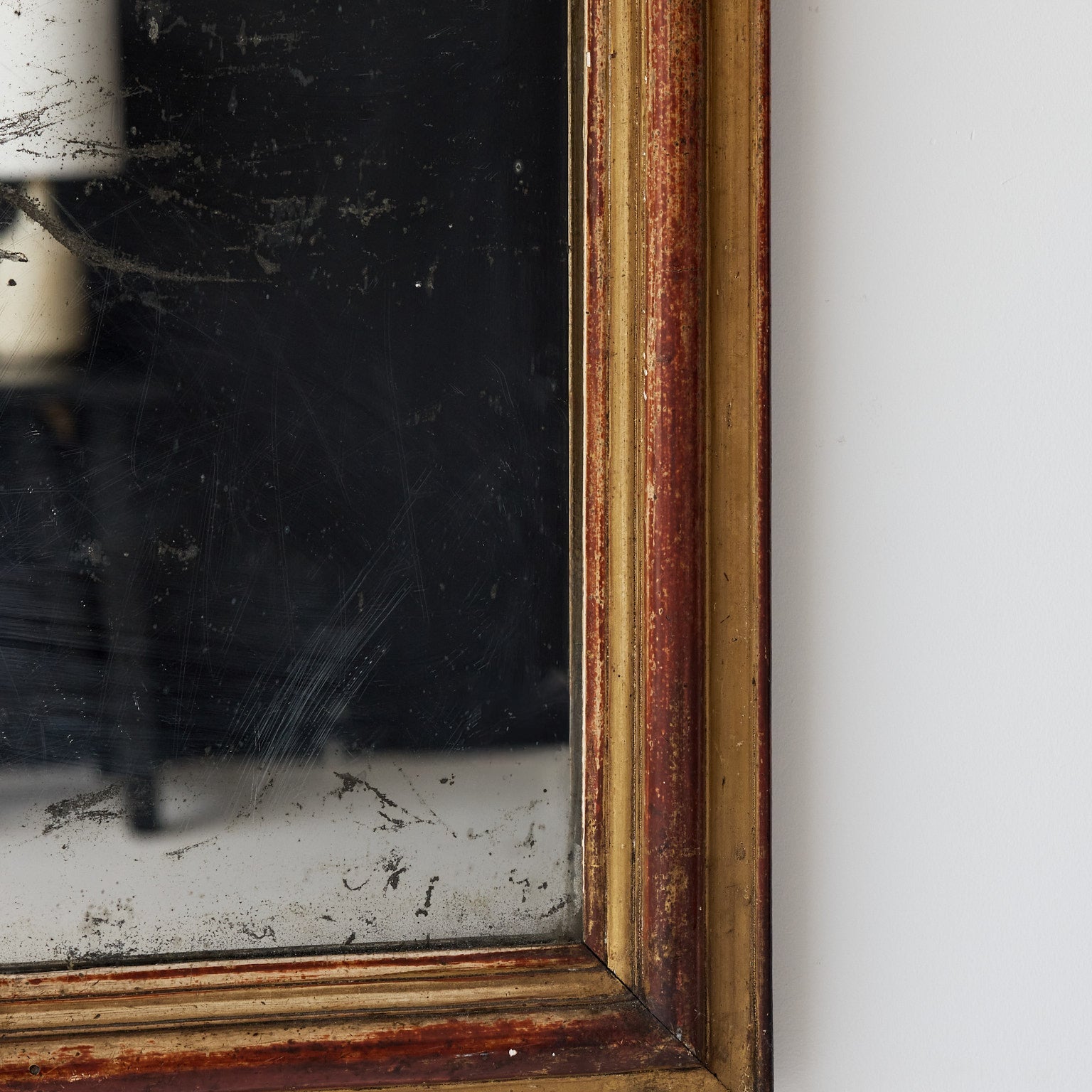 Antique Louis Philippe Mirror with Red Clay Bole | 23.5 x 30.25 - elsie green - decor