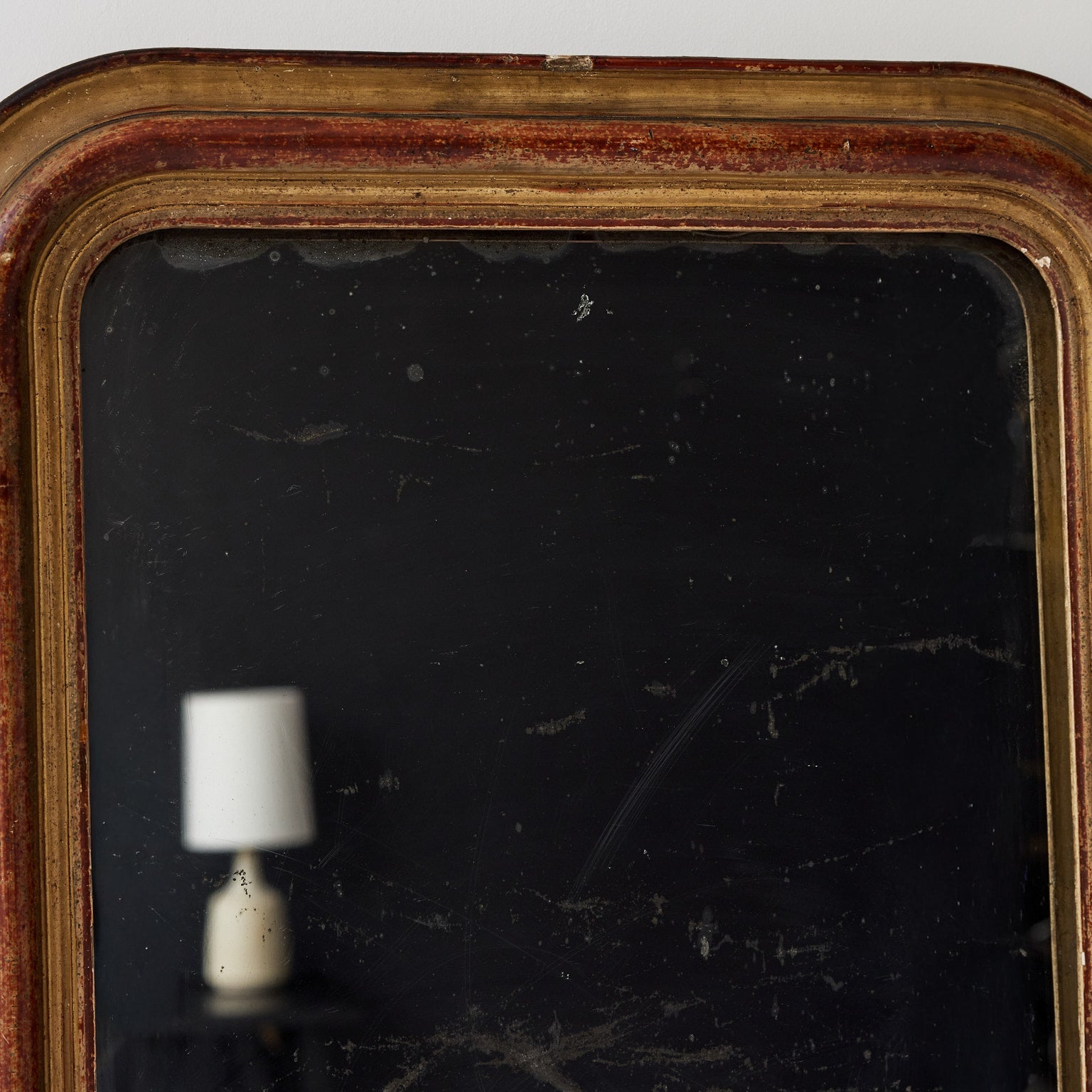 Antique Louis Philippe Mirror with Red Clay Bole | 23.5 x 30.25 - elsie green - decor