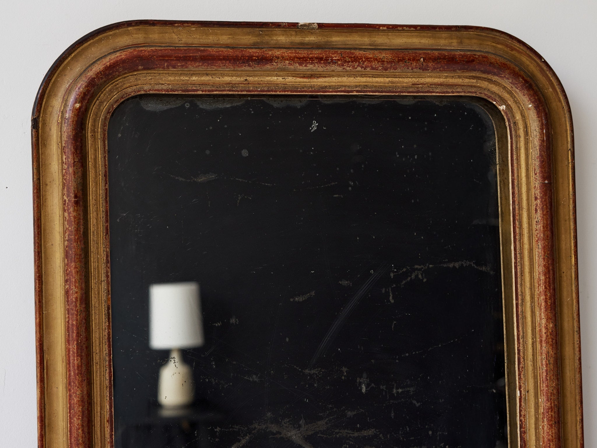 Antique Louis Philippe Mirror with Red Clay Bole | 23.5 x 30.25 - elsie green - decor