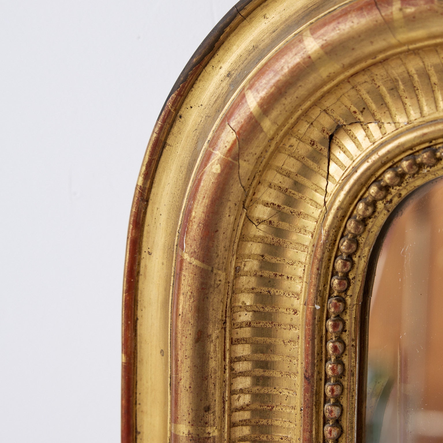 Antique Louis Philippe Mirror with Red Clay Bole | 36 x 50 - elsie green - decor