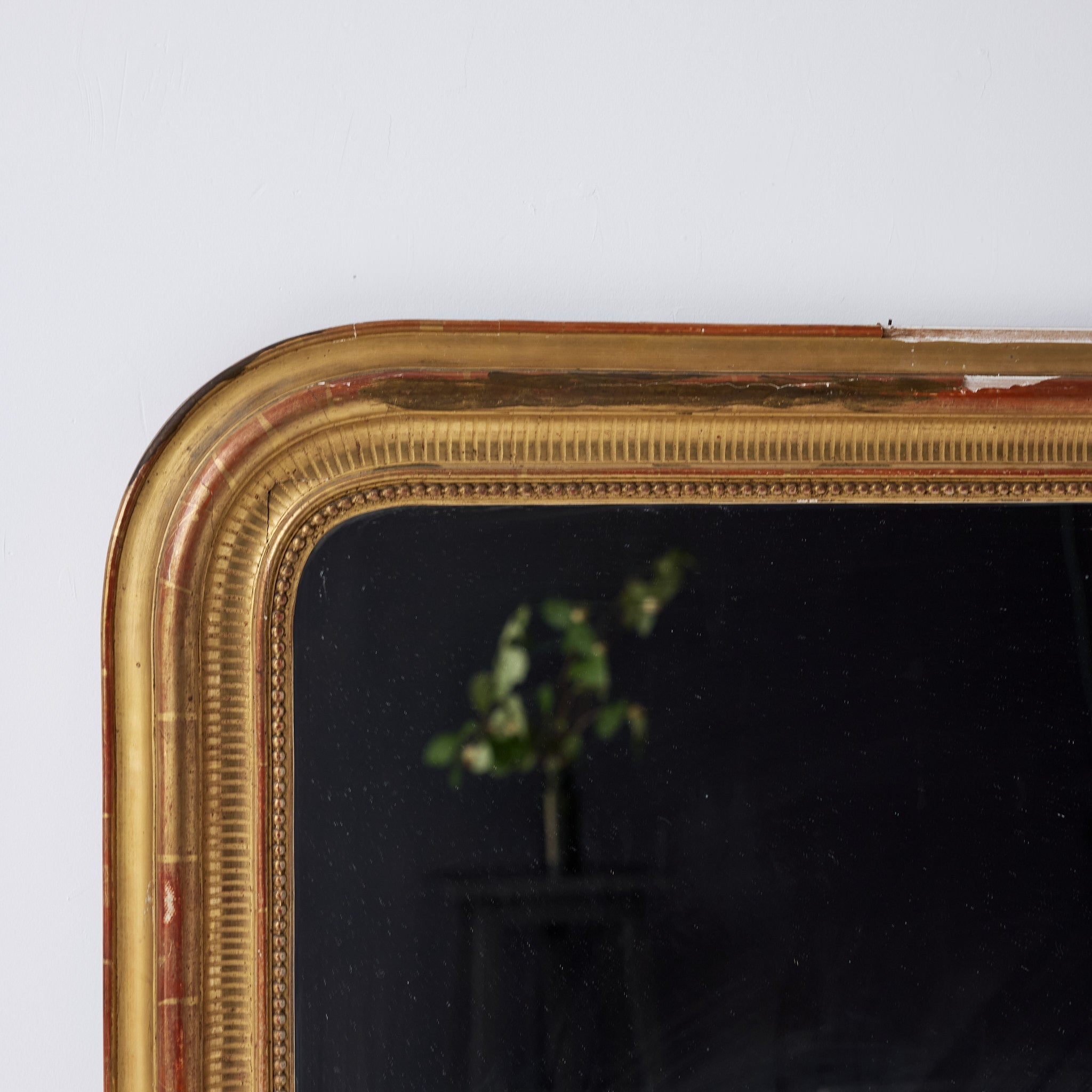 Antique Louis Philippe Mirror with Red Clay Bole | 36 x 50 - elsie green - decor