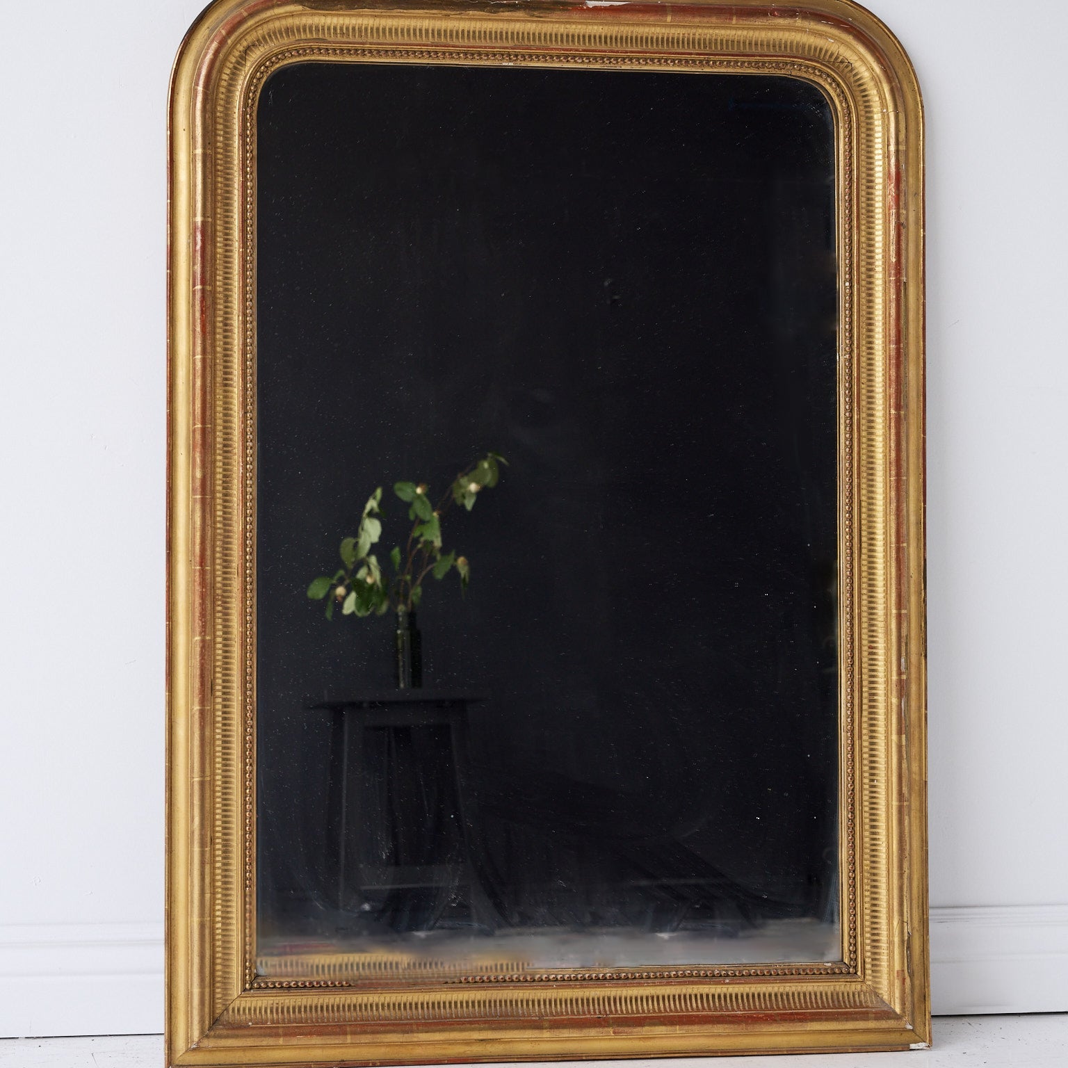 Antique Louis Philippe Mirror with Red Clay Bole | 36 x 50 - elsie green - decor