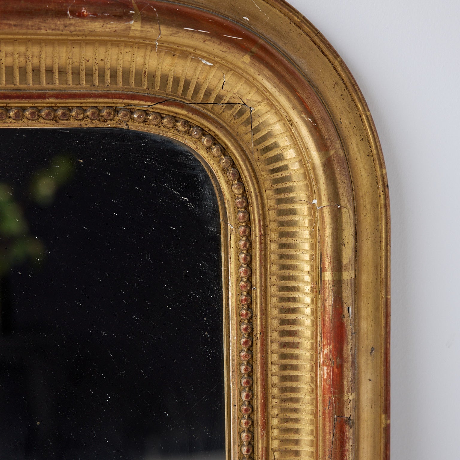 Antique Louis Philippe Mirror with Red Clay Bole | 36 x 50 - elsie green - decor