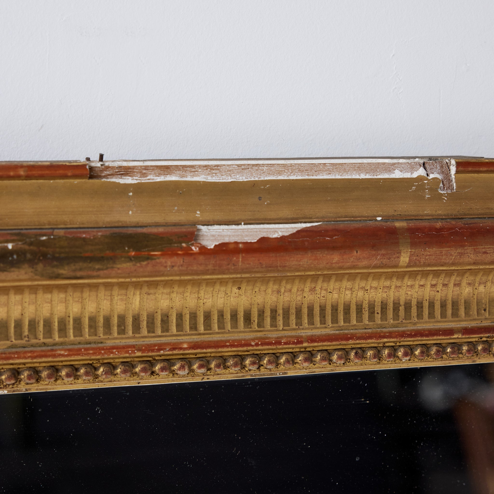 Antique Louis Philippe Mirror with Red Clay Bole | 36 x 50 - elsie green - decor