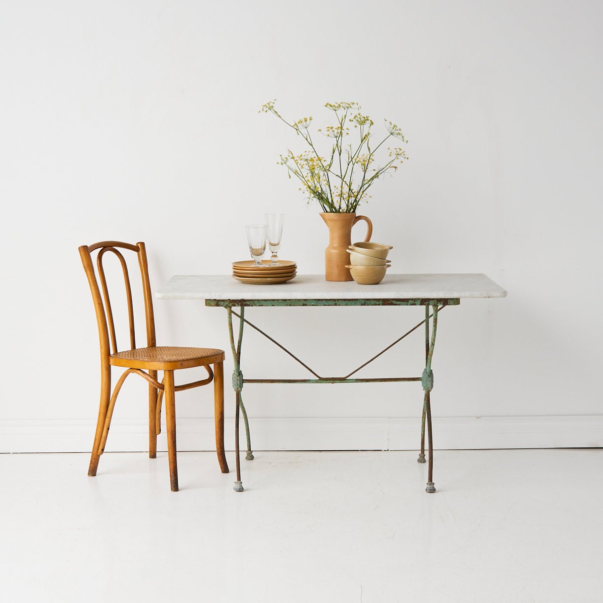 Antique Marble Bistro Table - elsie green - furniture