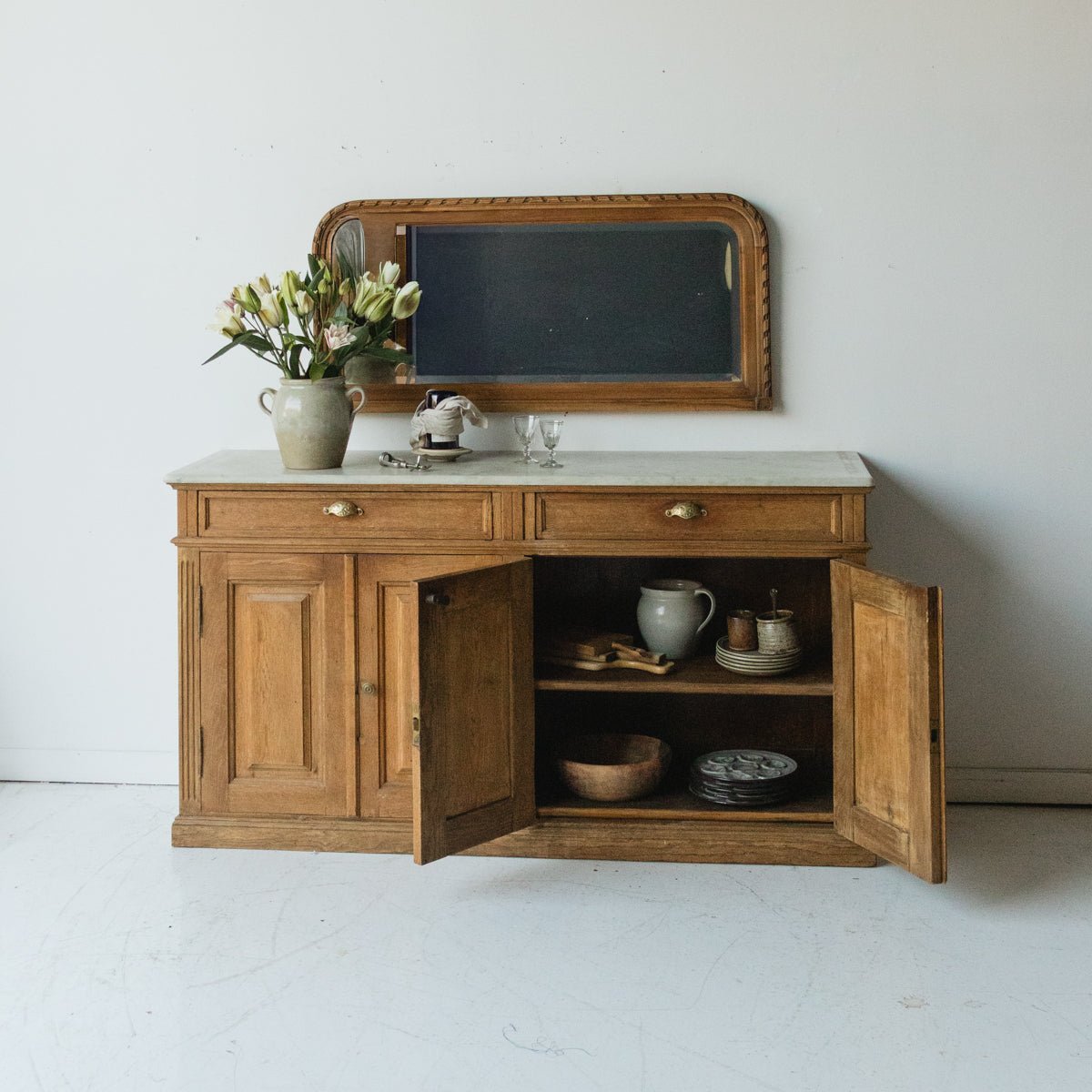 Antique Marble Buffet - elsie green - furniture