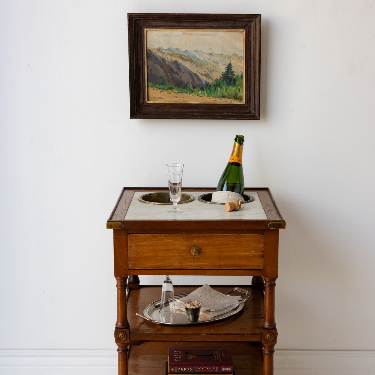 Antique Marble Champagne Table - elsie green - furniture