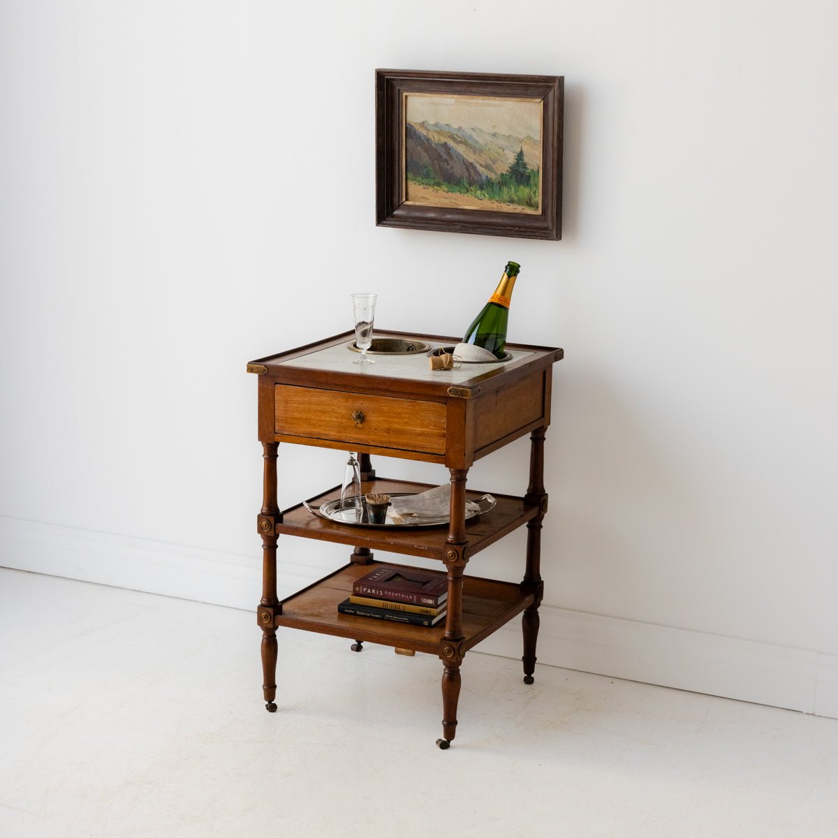 Antique Marble Champagne Table - elsie green - furniture