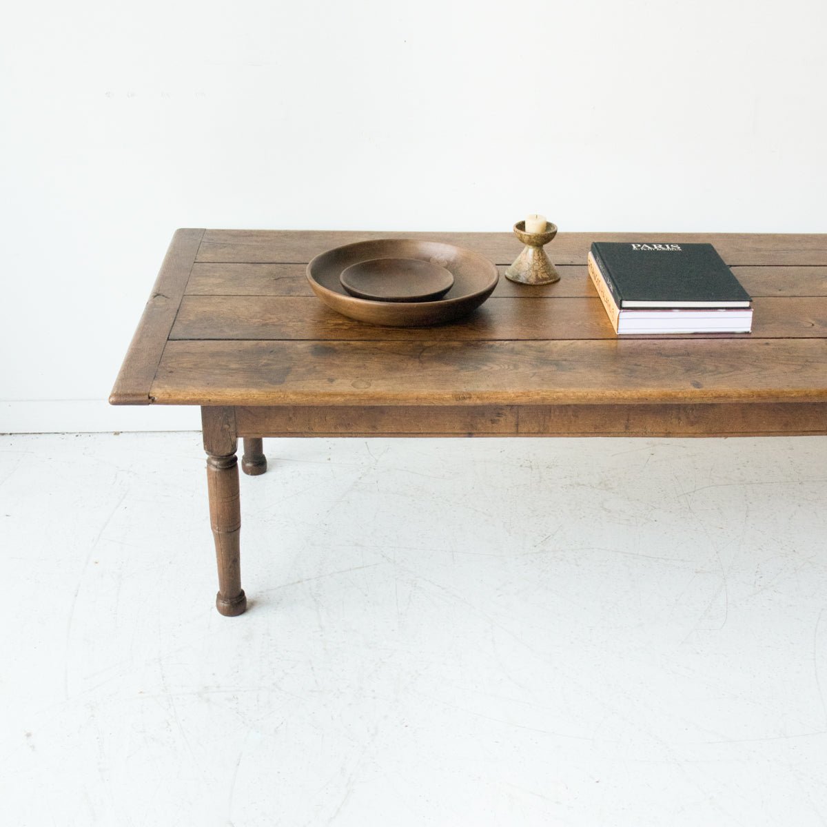 Antique Oak Farmhouse Coffee Table - elsie green - furniture