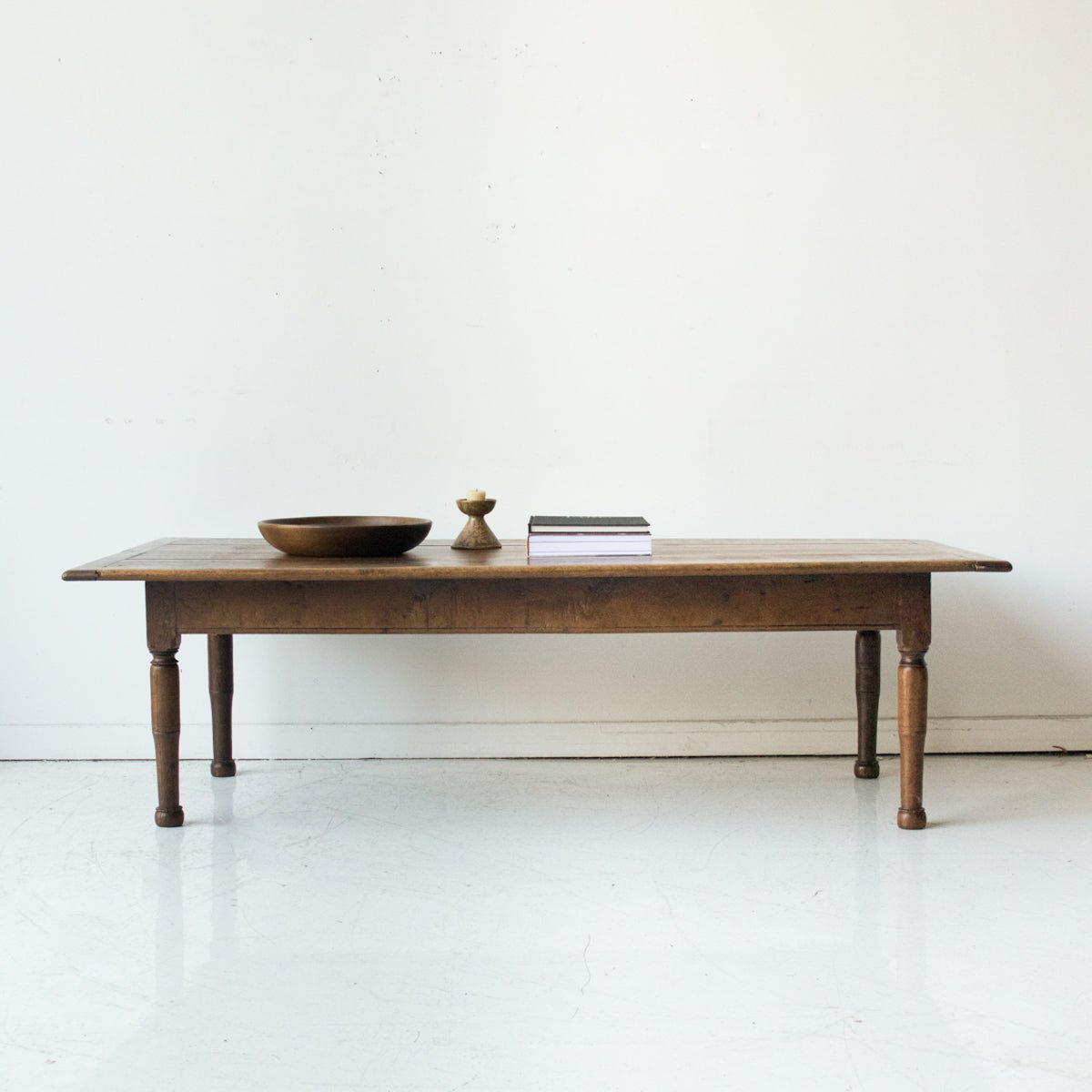 Antique Oak Farmhouse Coffee Table - elsie green - furniture