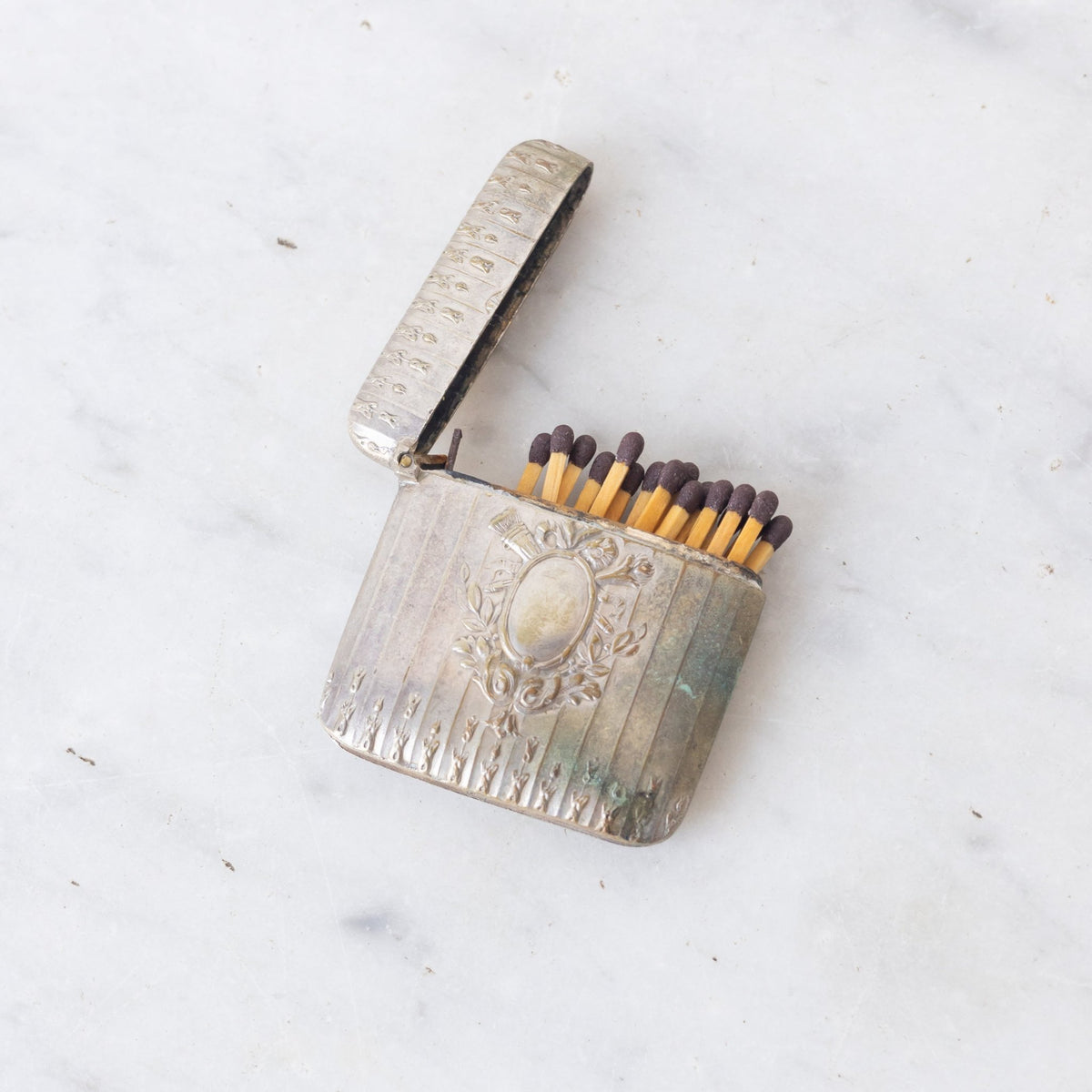 Antique Silver Match Case - elsie green - Decor