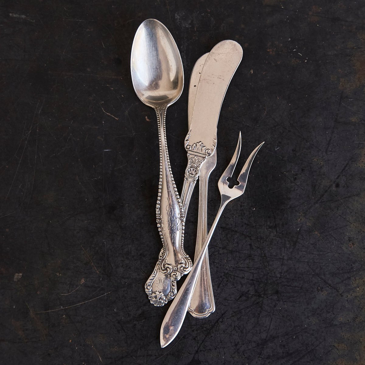 Antique Sterling Relish Set of 4 Pieces | The Patrick Orbe Collection - elsie green - the french kitchen