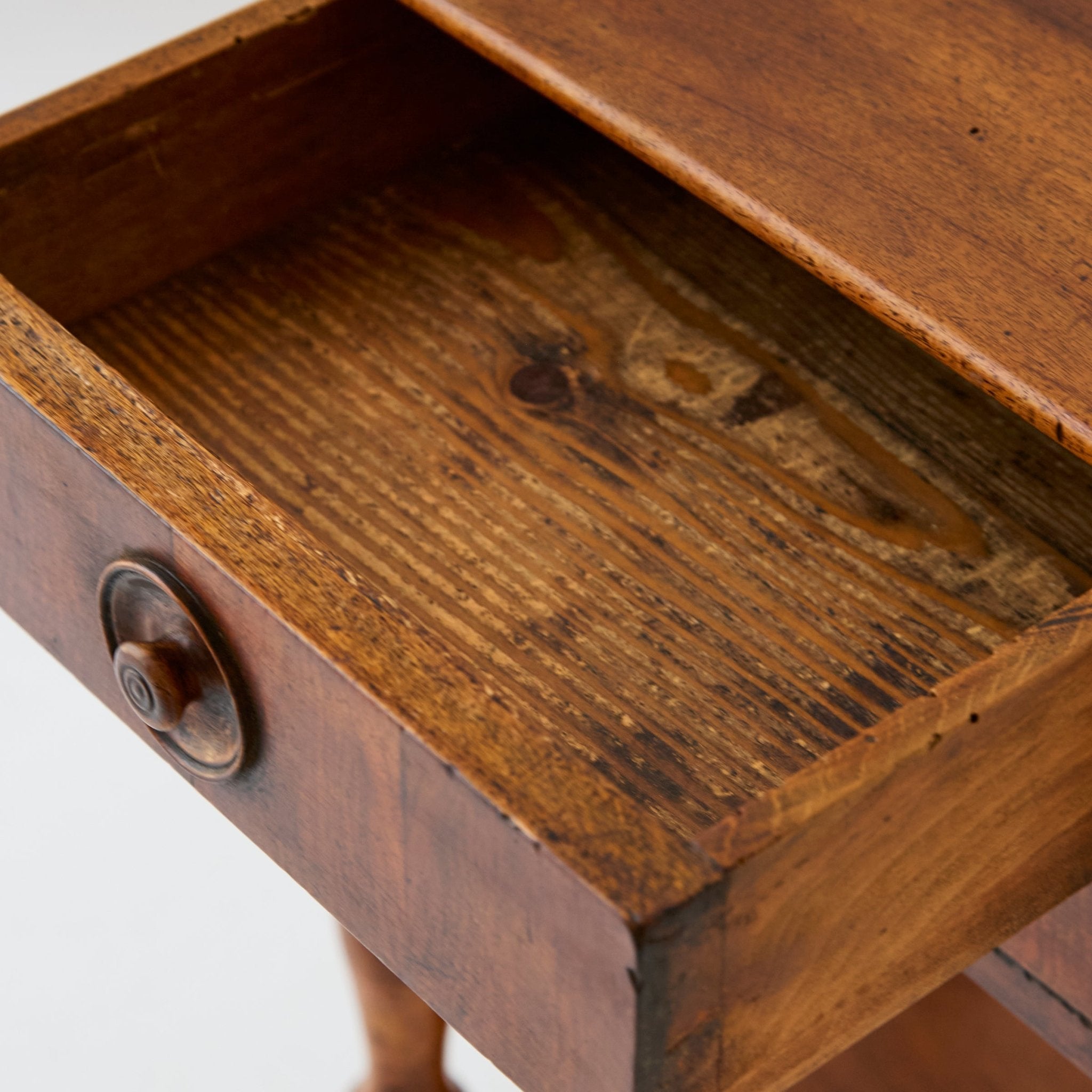 Antique Turned Leg Bedside Table - elsie green - furniture