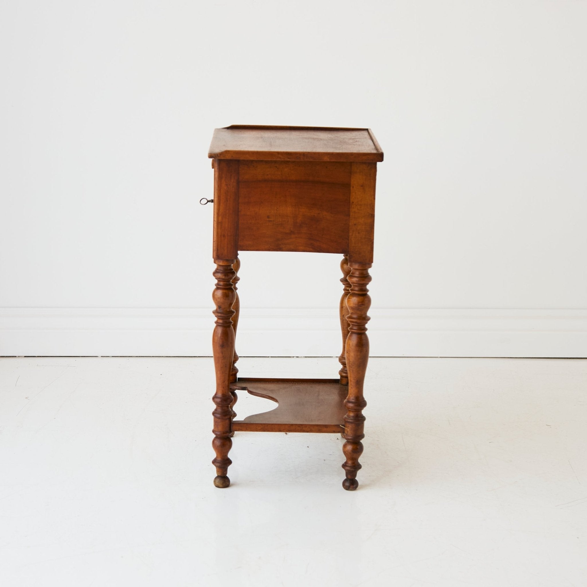 Antique Turned Leg Bedside Table - elsie green - furniture