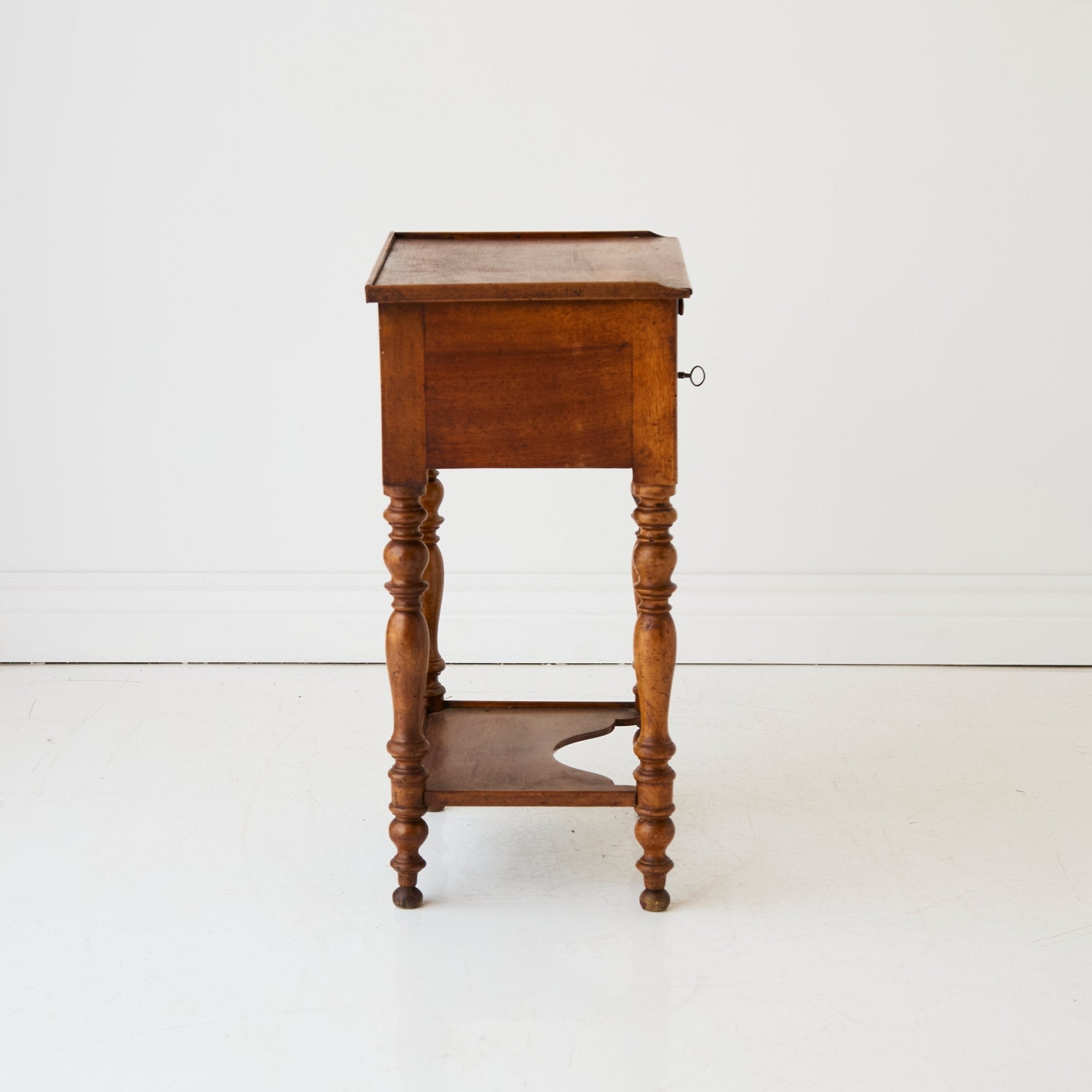 Antique Turned Leg Bedside Table - elsie green - furniture