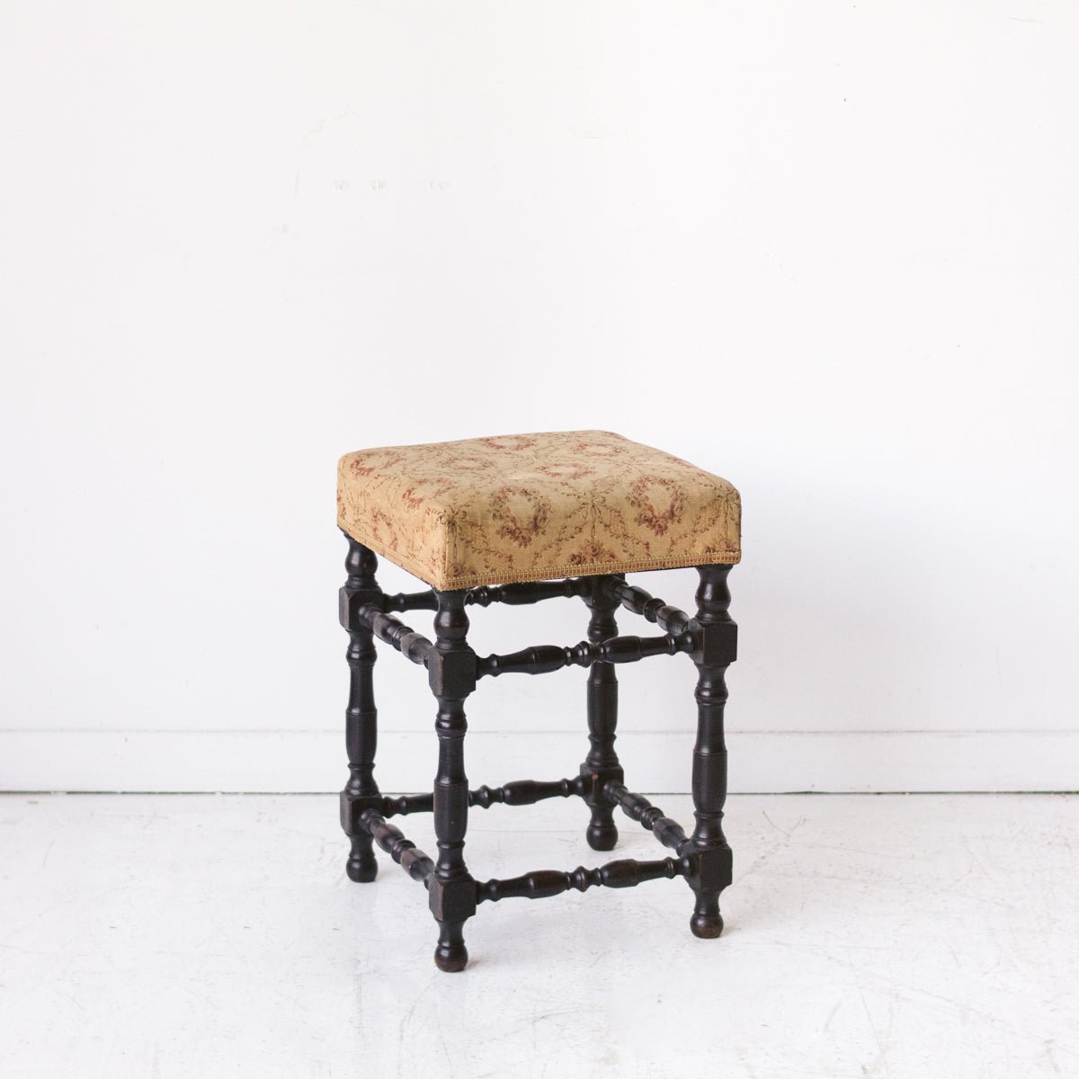 Antique Upholstered Ottoman - elsie green - furniture