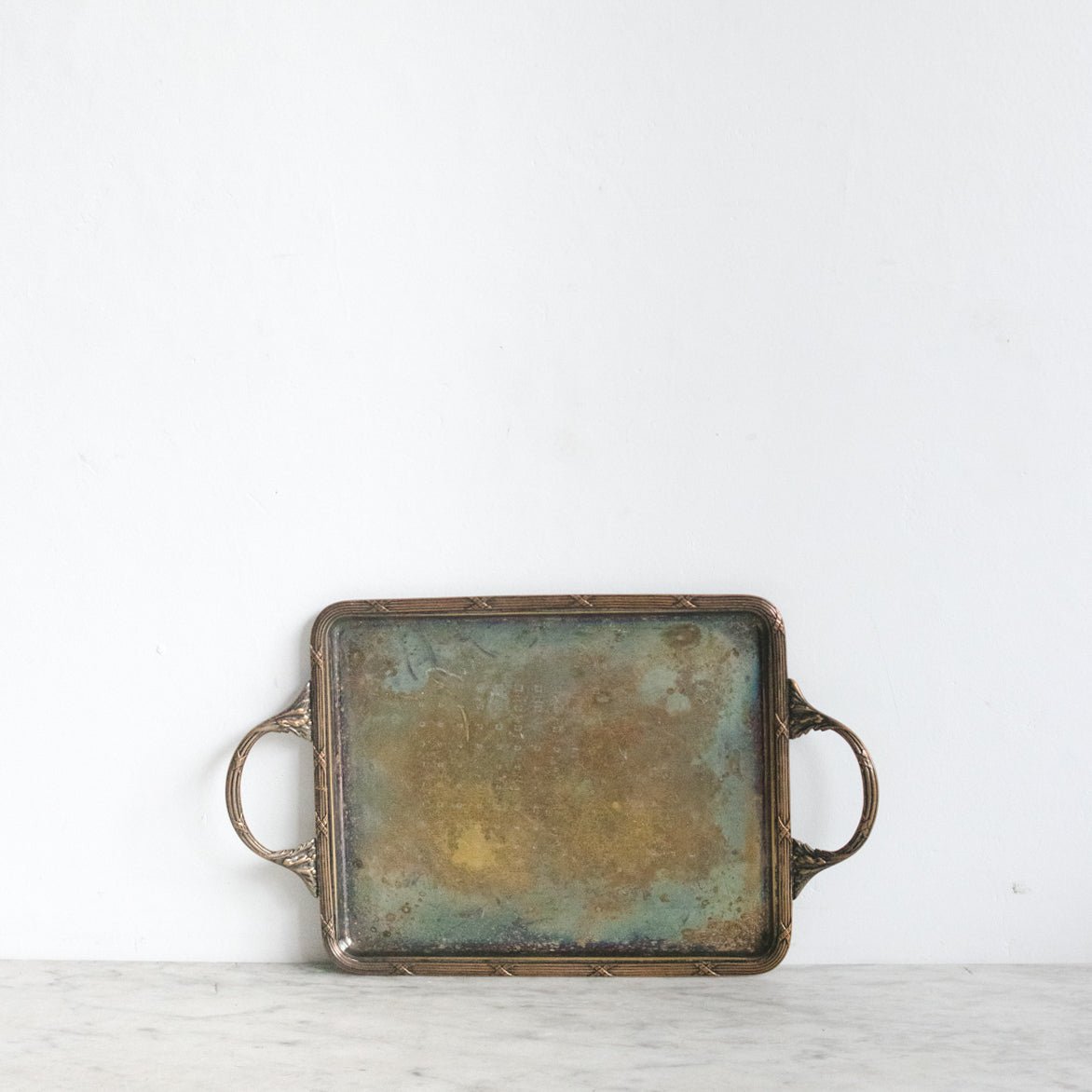 Antique Vintage Silver Tray - elsie green - decor