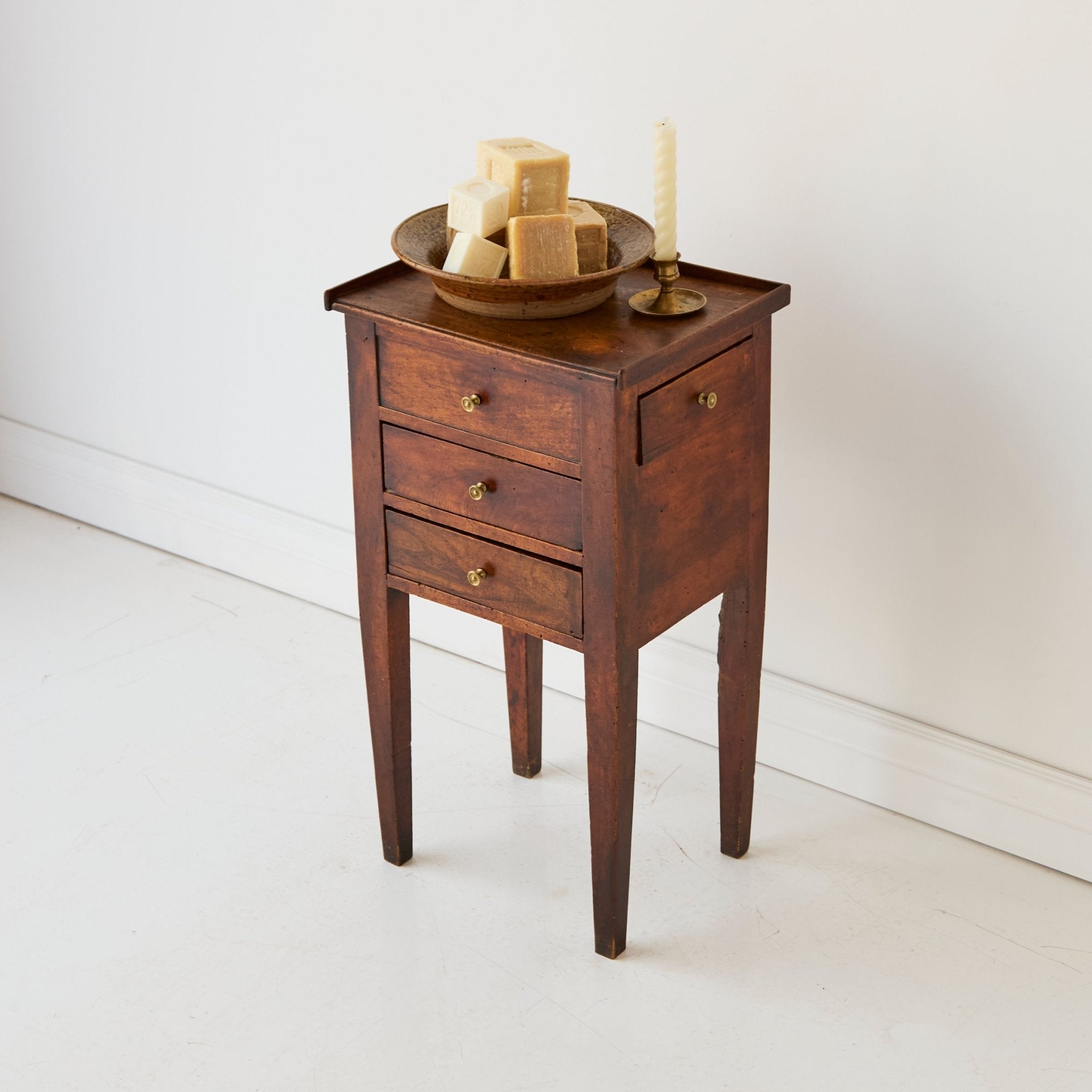 Antique Walnut Bedside Table - elsie green - furniture