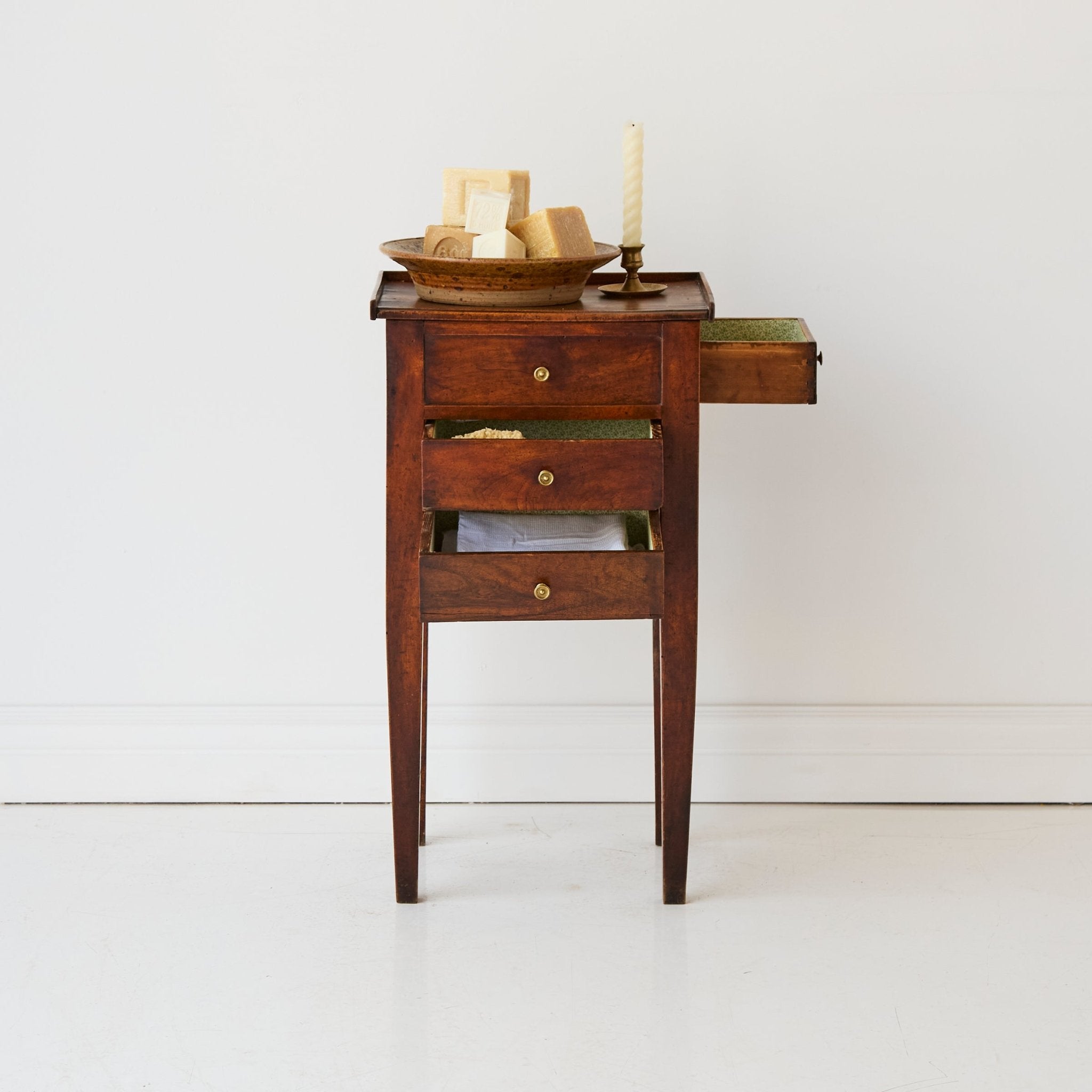 Antique Walnut Bedside Table - elsie green - furniture