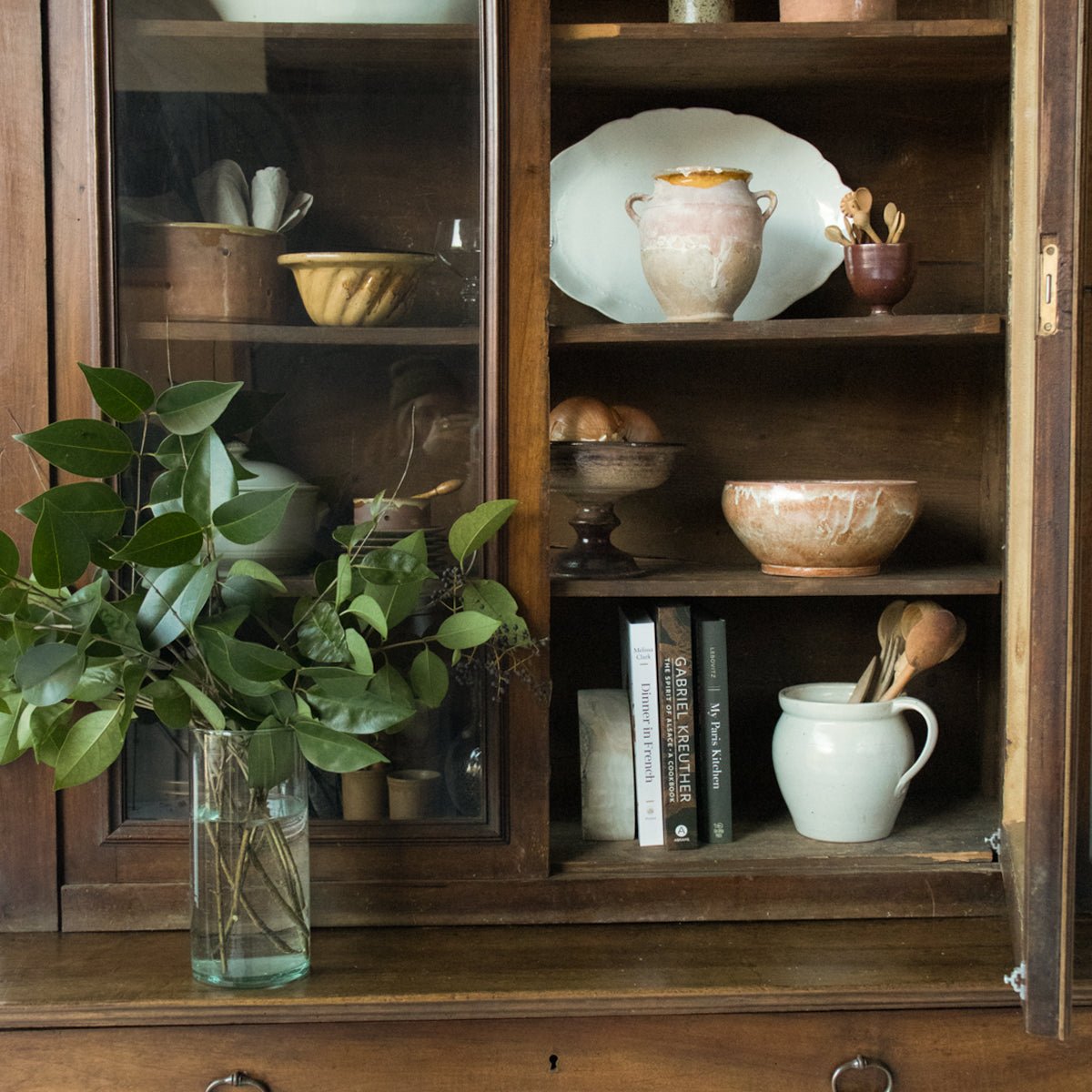 Antique Walnut China Cabinet - elsie green - furniture