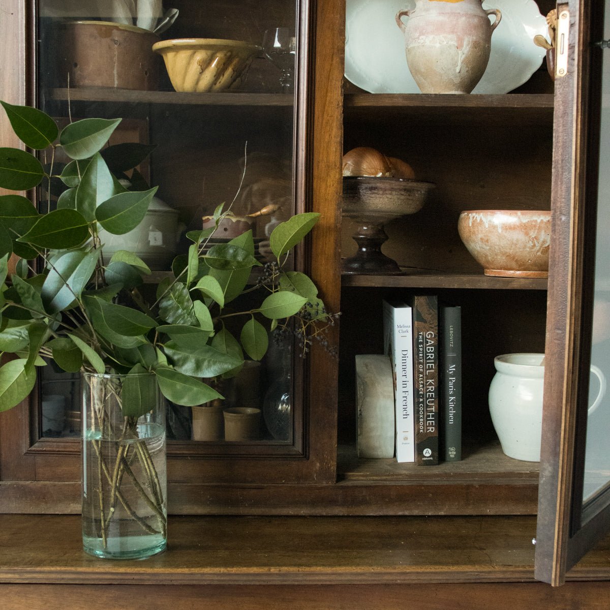 Antique Walnut China Cabinet - elsie green - furniture